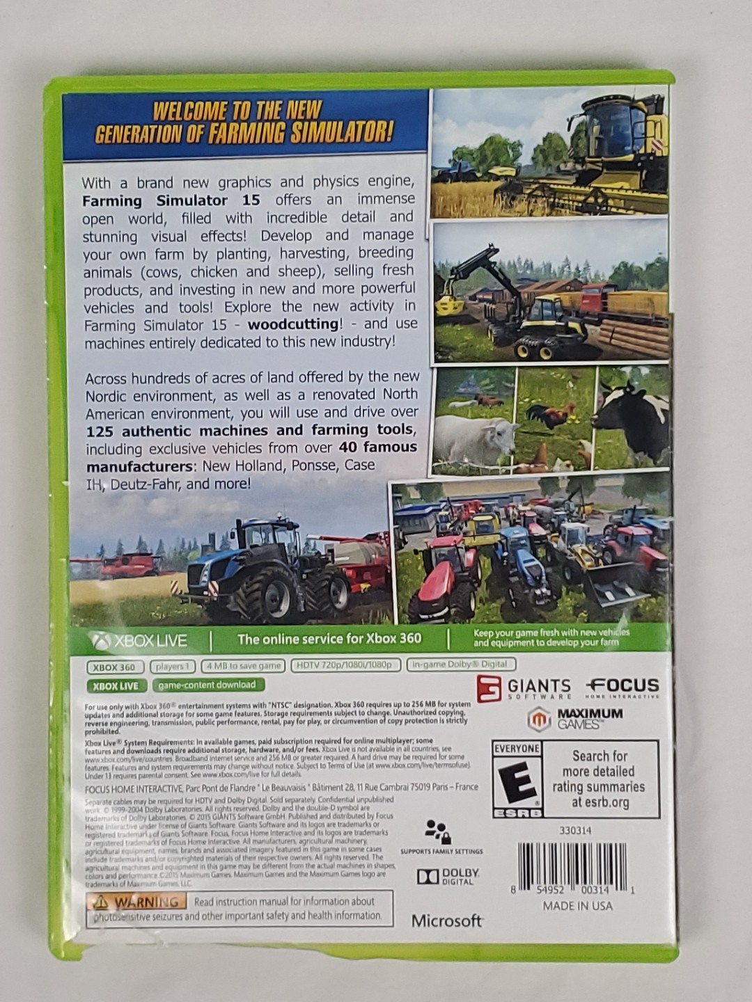 Farming Simulator 15 (Microsoft Xbox 360, 2015)