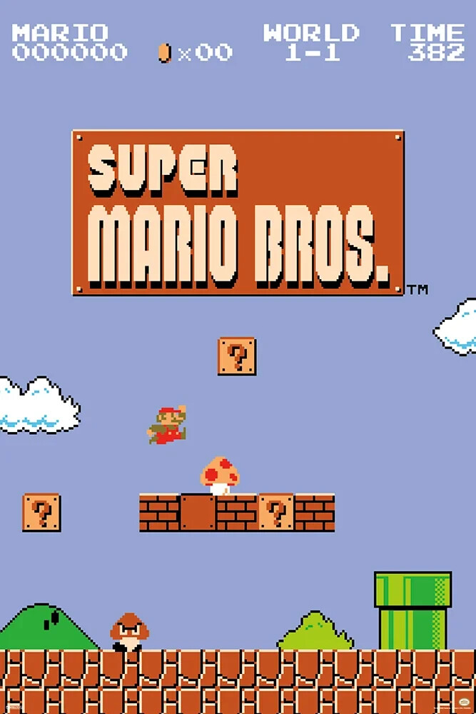 SUPER MARIO BROS. LEVEL 1-1 24×36 POSTER NEW FUN GAMING GAMER NINTENDO LUIGI!!!!