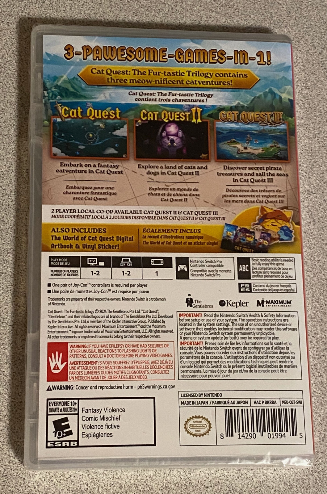Cat Quest The Fur-tastic Trilogy Switch New Sealed Maximum Games 814290019945