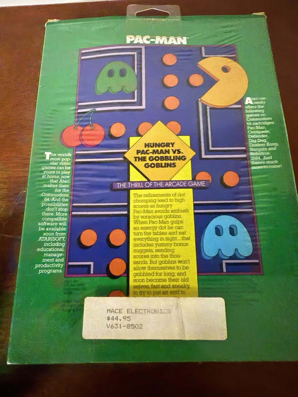 PAC-MAN ATARISOFT COMMODORE 64 CARTRIDGE 1983 GAME ORIGINAL BOX STILL SEALED