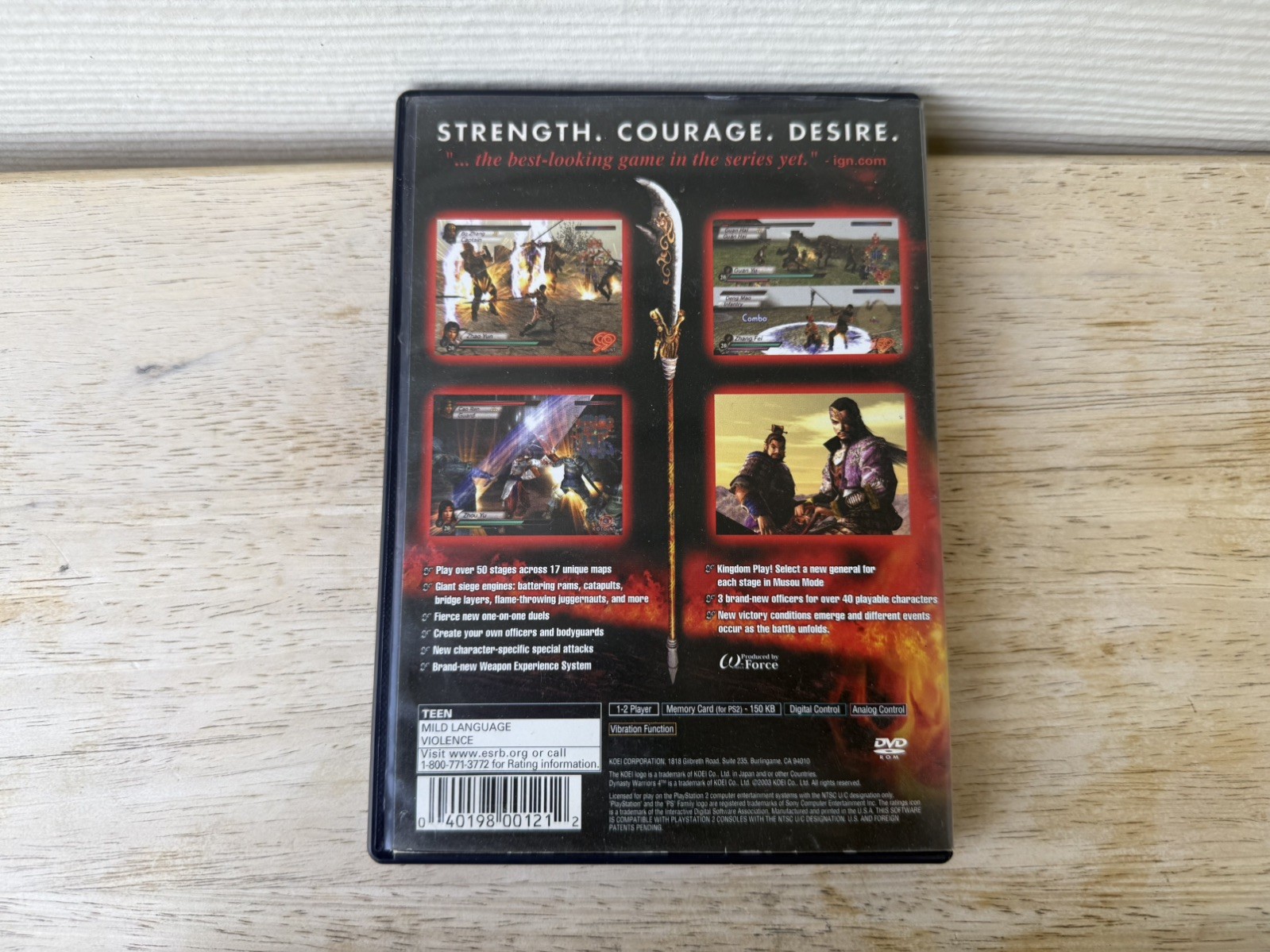 Dynasty Warriors 4 (Sony PlayStation 2, 2003) Disc Only