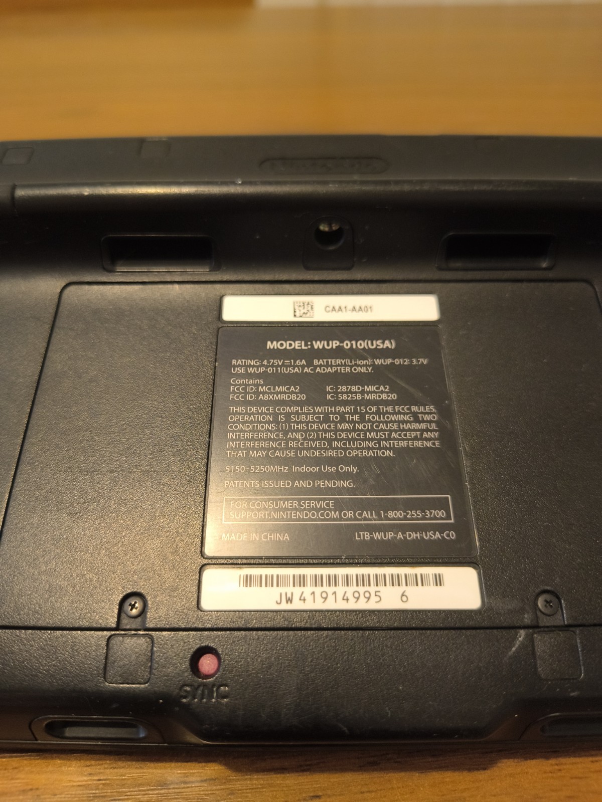 Nintendo WUP-010 Gamepad – Black “Parts Only”
