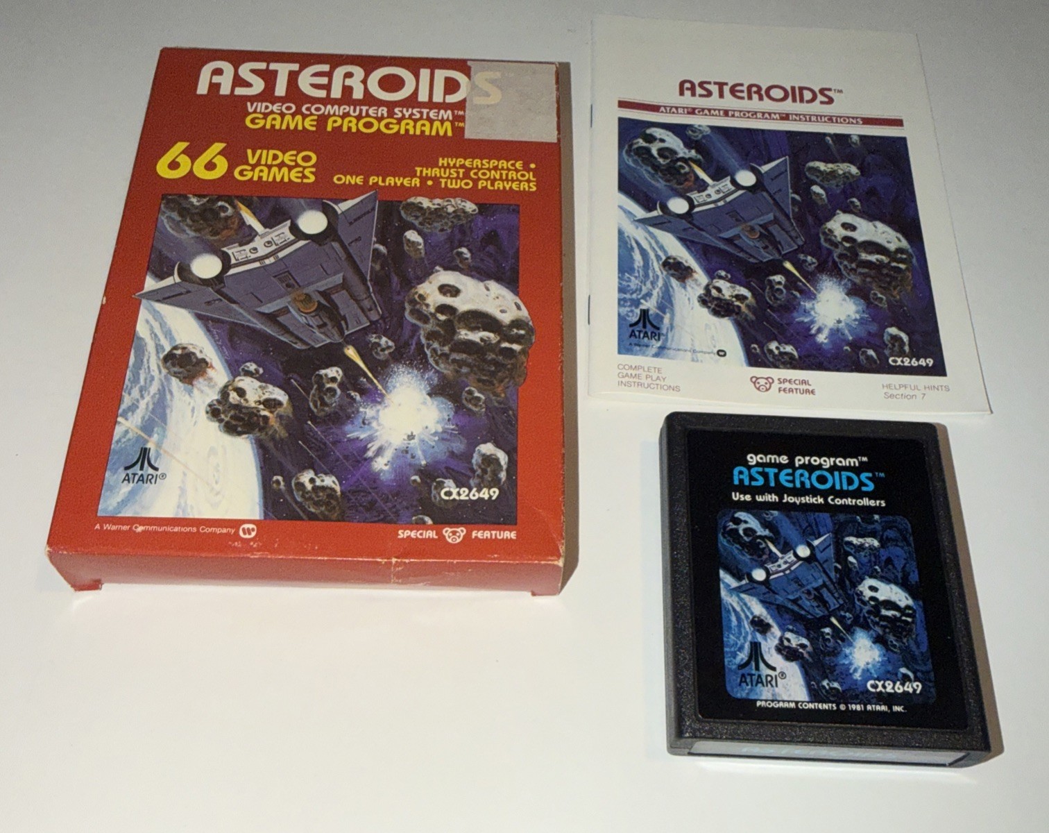 Asteroids (Atari 2600, 1981) Complete – Cleaned & Tested