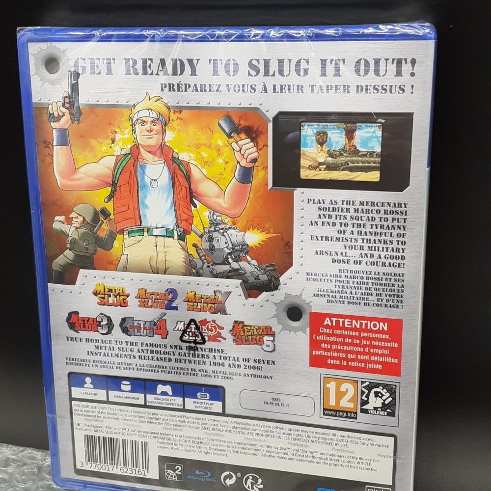 METAL SLUG ANTHOLOGY (Slug 1, 2, 3, 4, 5, 6, X) PS4 Games Pix’n Love (EN-FR-DE-E