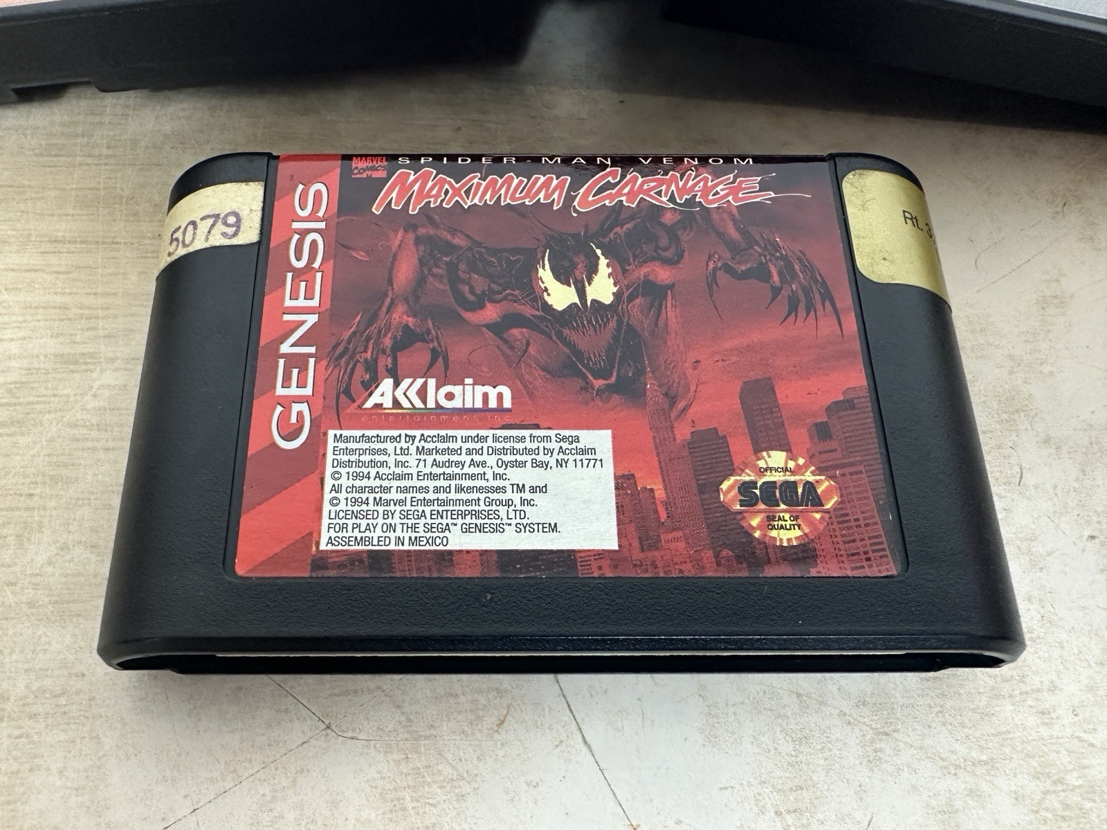 Spider-Man and Venom: Maximum Carnage (Sega Genesis, 1994) – Game & Box – WORKS!