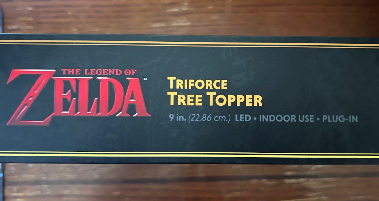 Legend Of Zelda Triforce Plug In Light Up Christmas Tree Topper 9″ Nintendo New
