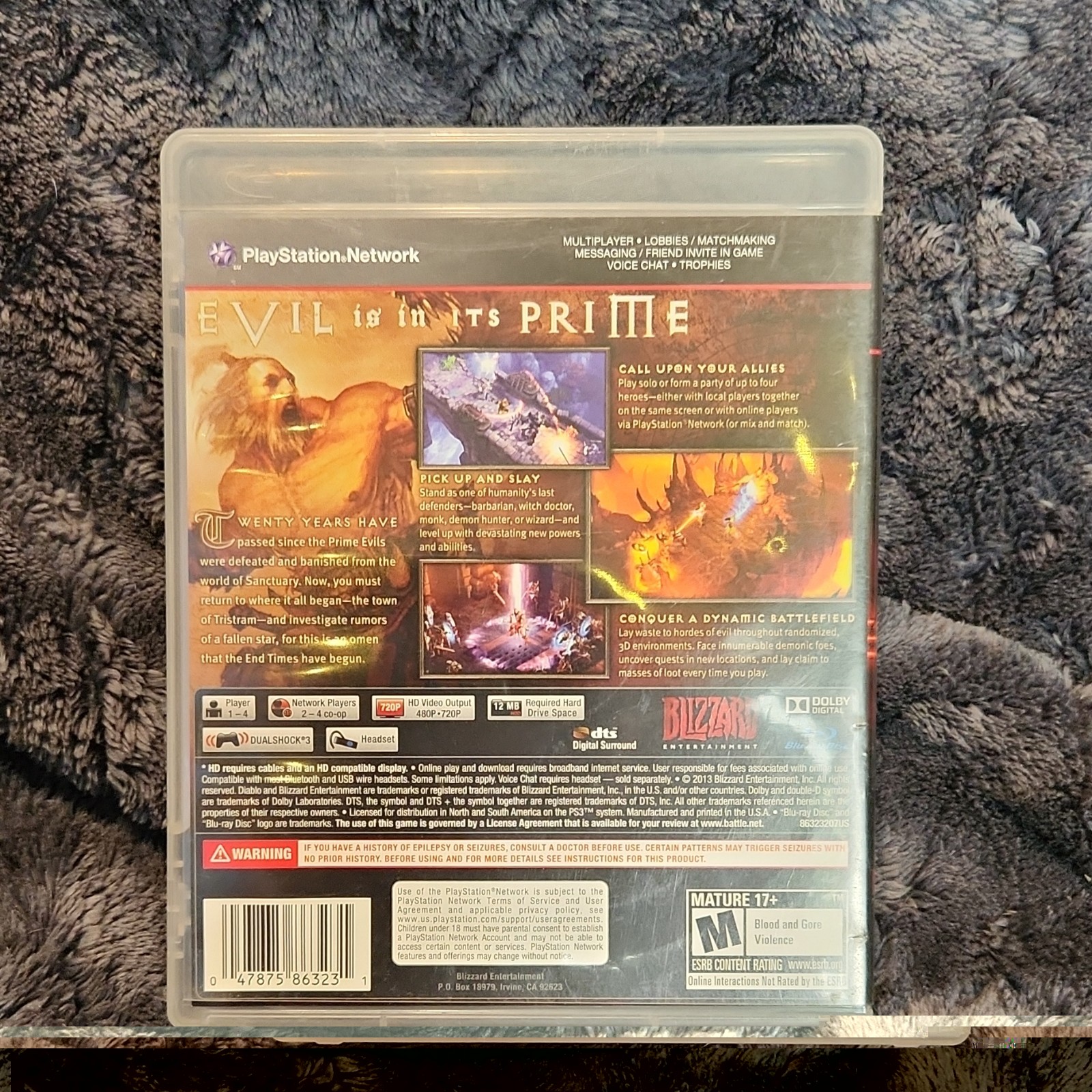 Blizzard Entertainment Diablo III PlayStation 3 Action Role Playing Manual