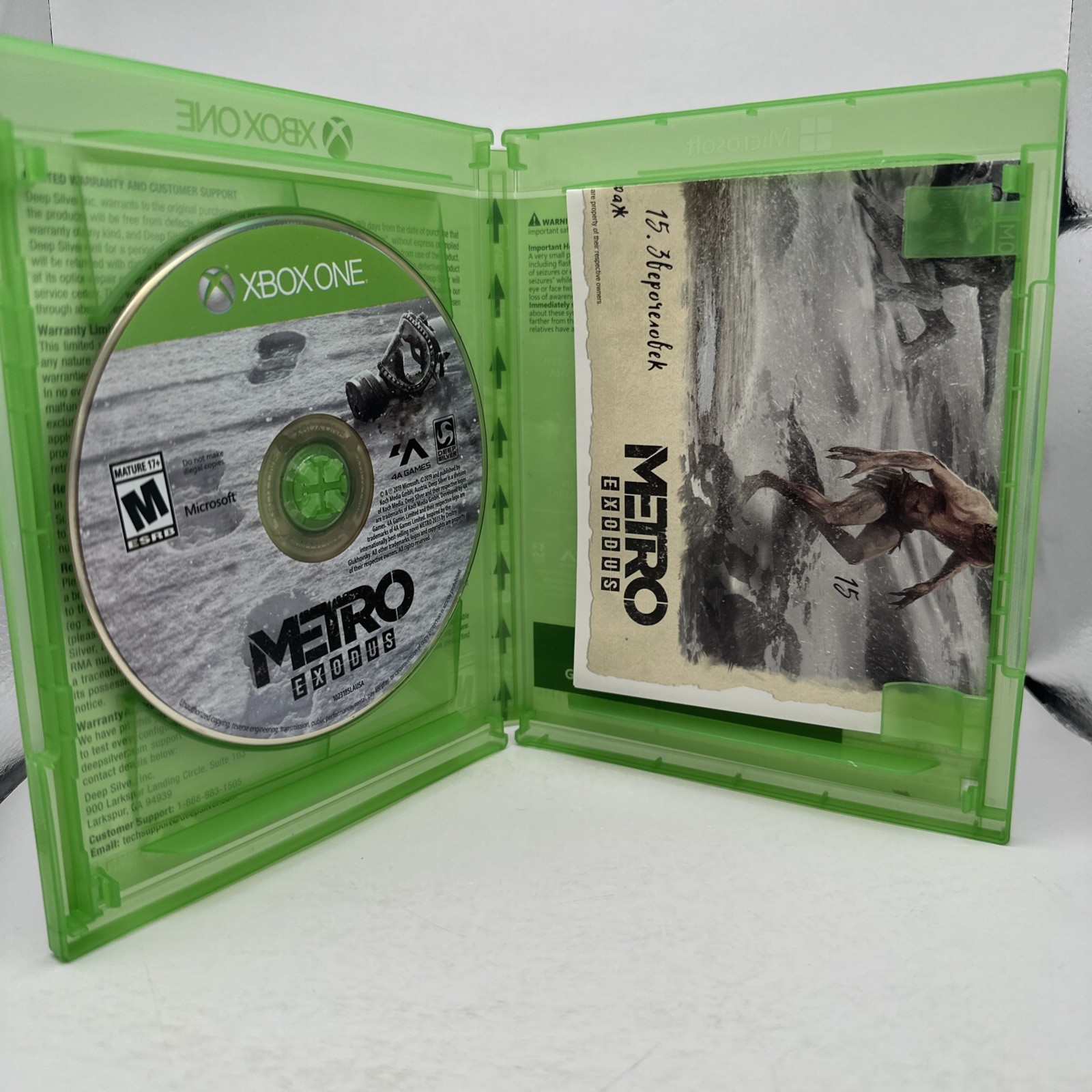 Metro Exodus Microsoft Xbox One CIB Complete w Poster Excellent 4A Deep Silver