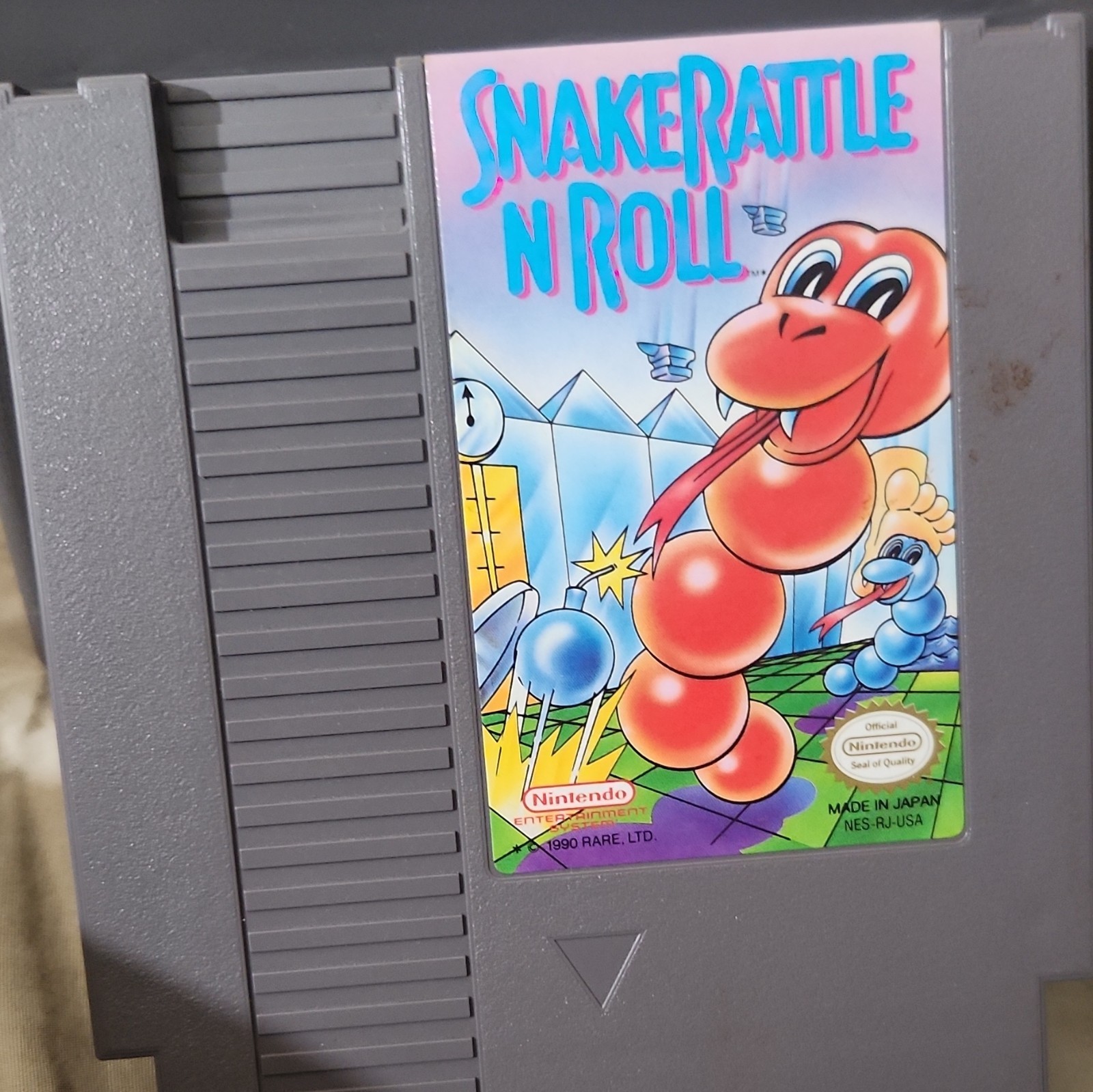 Nintendo Snake Rattle ‘n’ Roll NES Game Cartridge NTSC-U/C US/Canada 1990