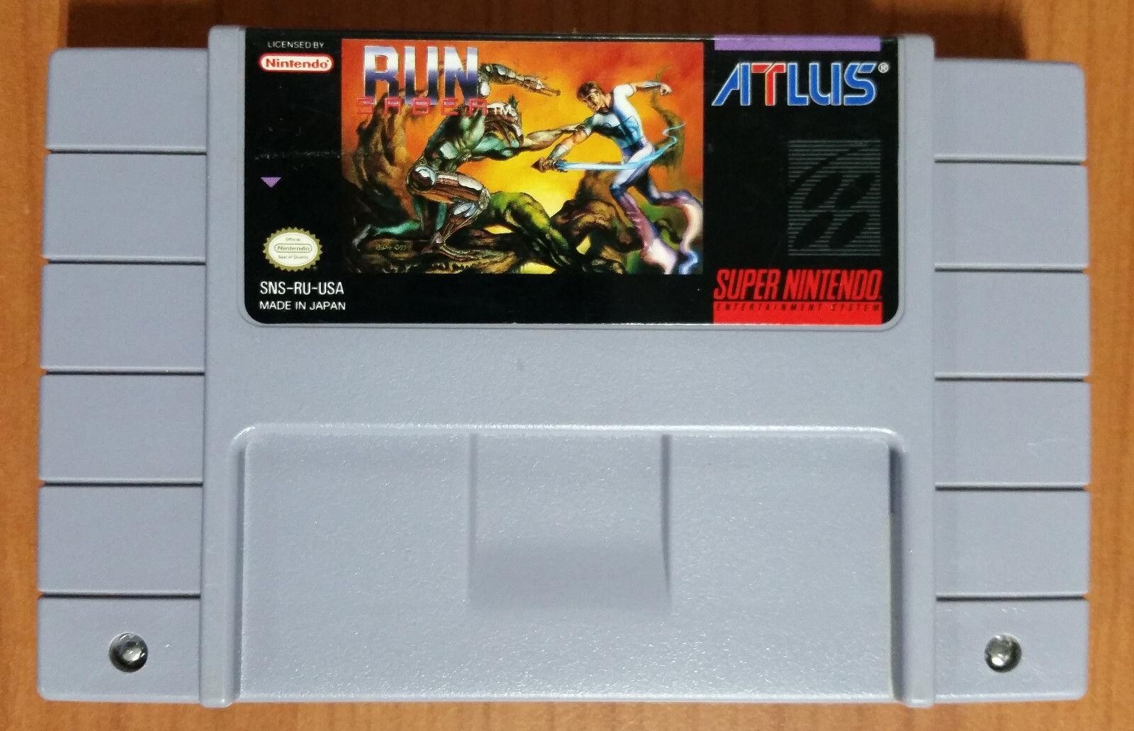 Run Saber game cartridge SNES English version