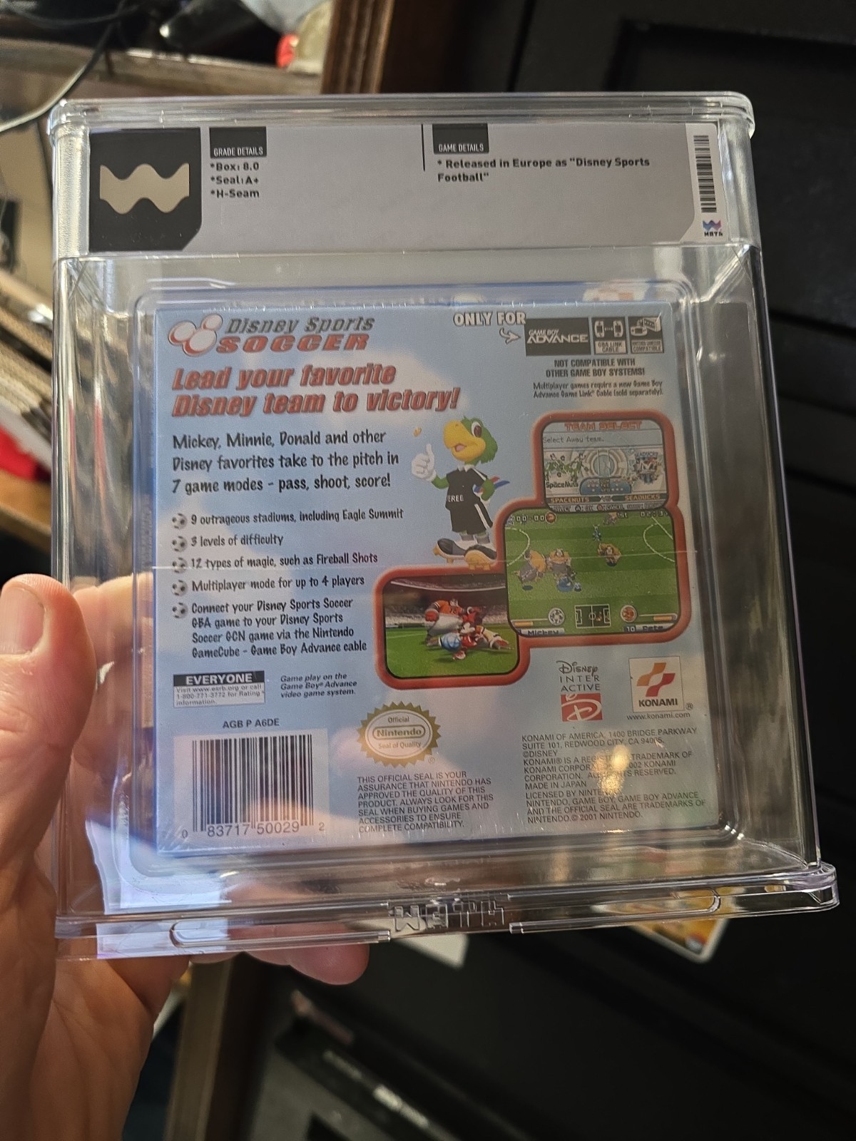 Disney Sports soccer Nintendo GBA WATA 8.0 A+ FACTORY SEALED MINT VGA