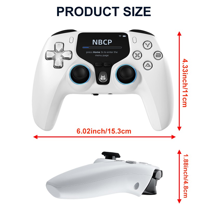 Wireless Gaming Controller with Interactive Screen for PC/P3/Switch/Android