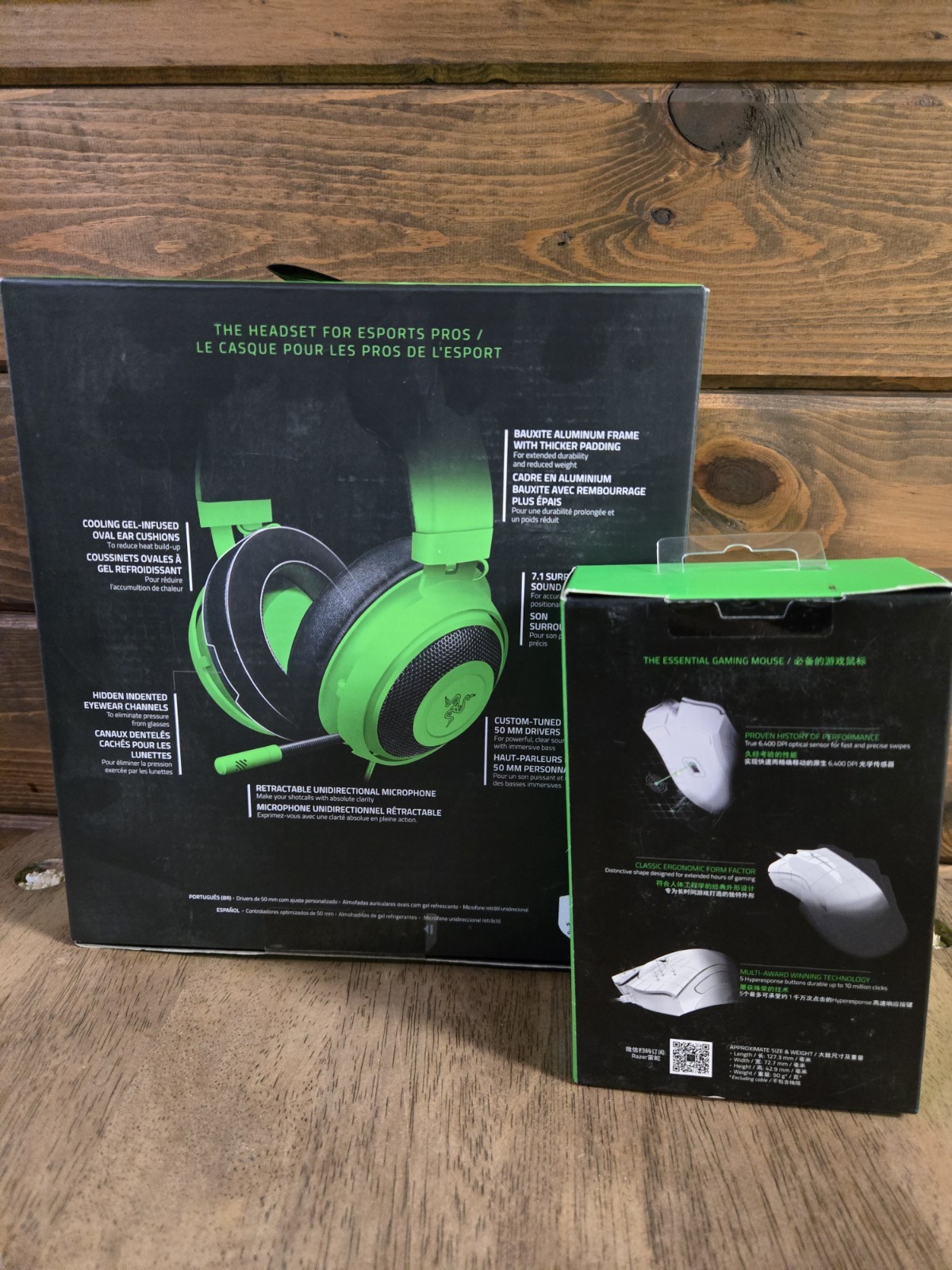 Razer Kraken Wired Gaming Headset Green Surround Sound Retractable Boom Mic.