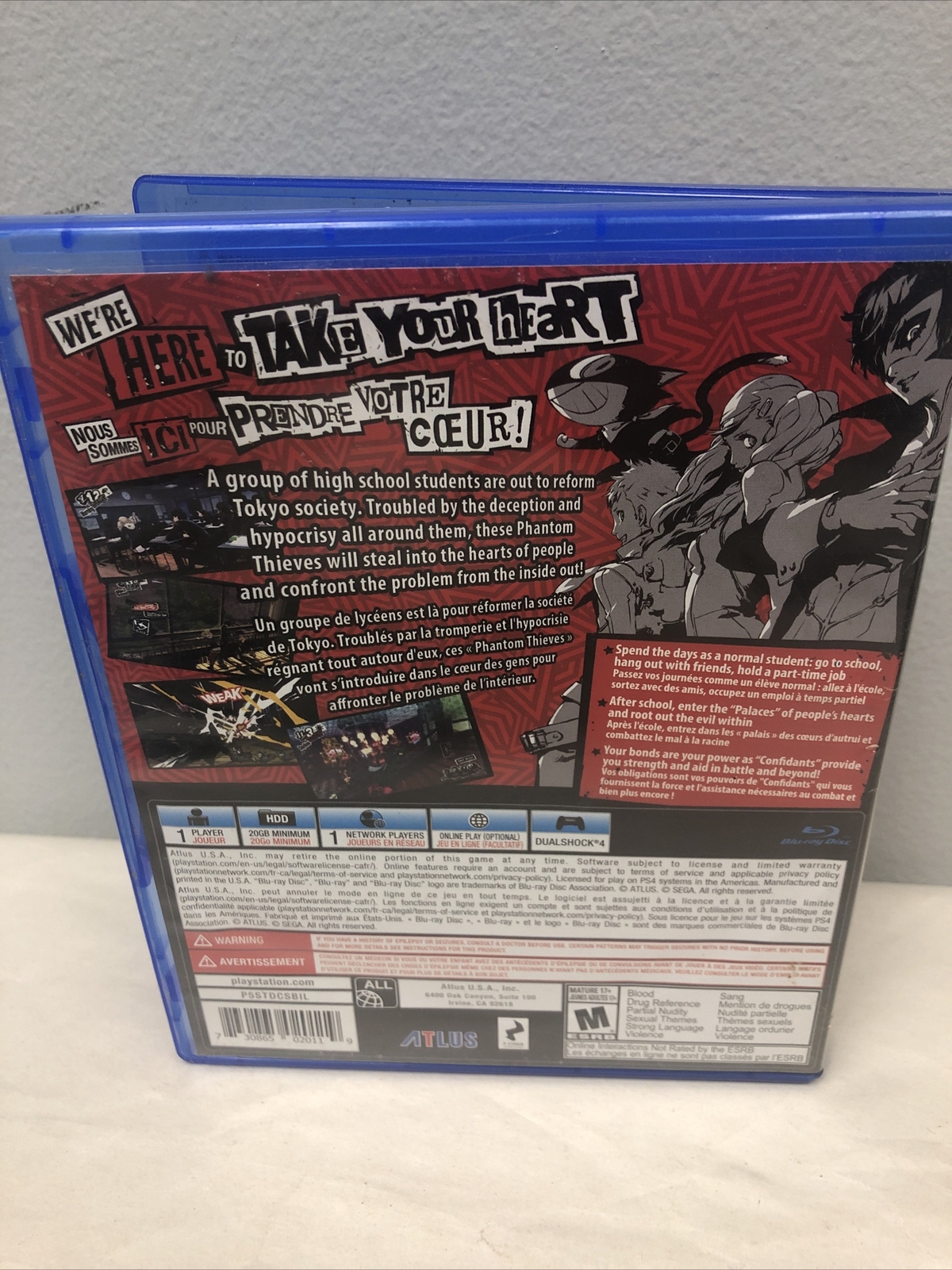 Persona 5 No Manual Tested PS4 PlayStation 4, 2017) Altus Games