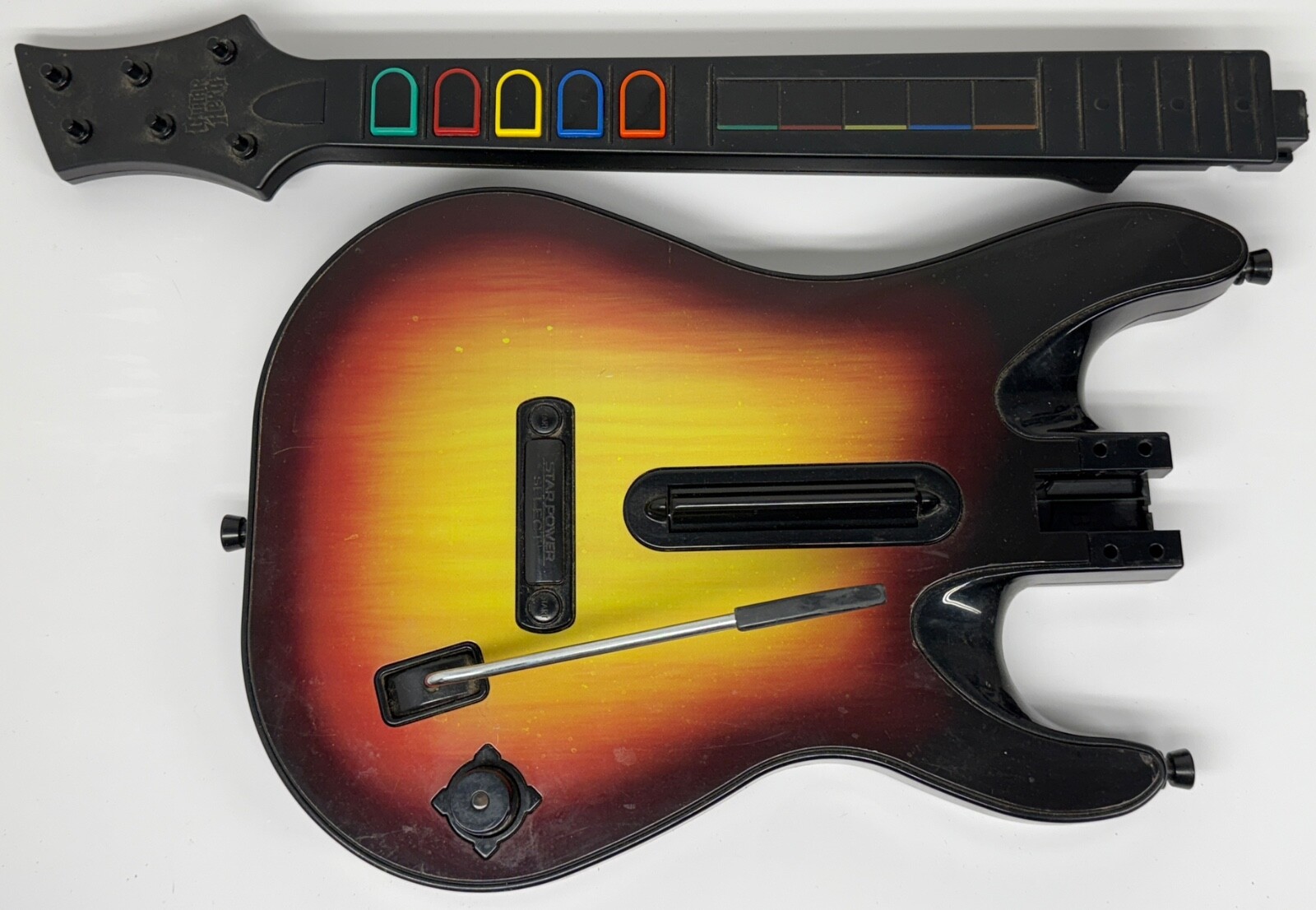 PS2 GUITAR HERO REDOCTANE SUNBURST WIRELESS CONTROLLER 95449.805 + BOX NO DONGLE