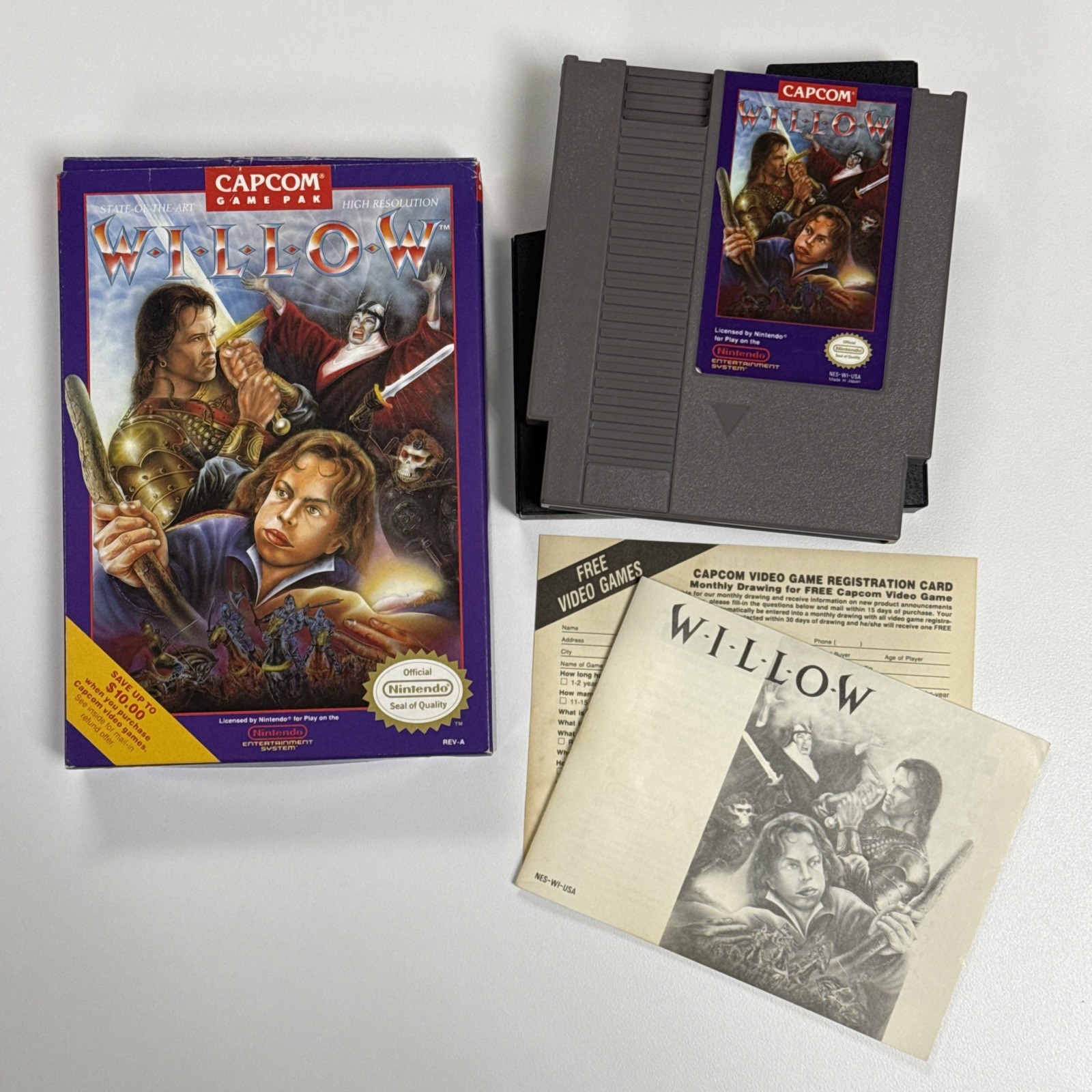 Willow (Nintendo Entertainment System, 1989). VGC Manual & Regi Card. Tested.