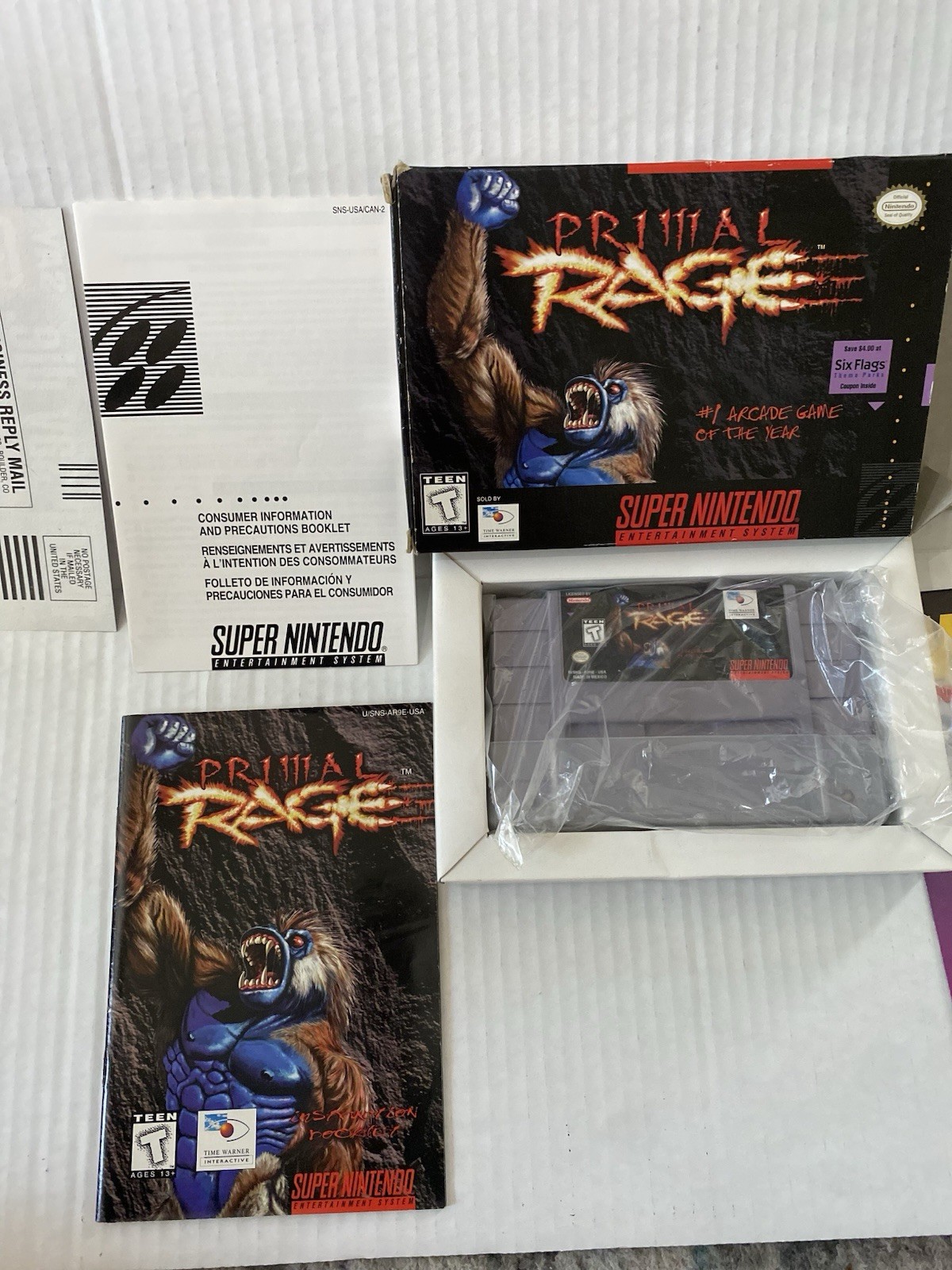 Primal Rage Super Nintendo SNES Complete Very Clean! Tested