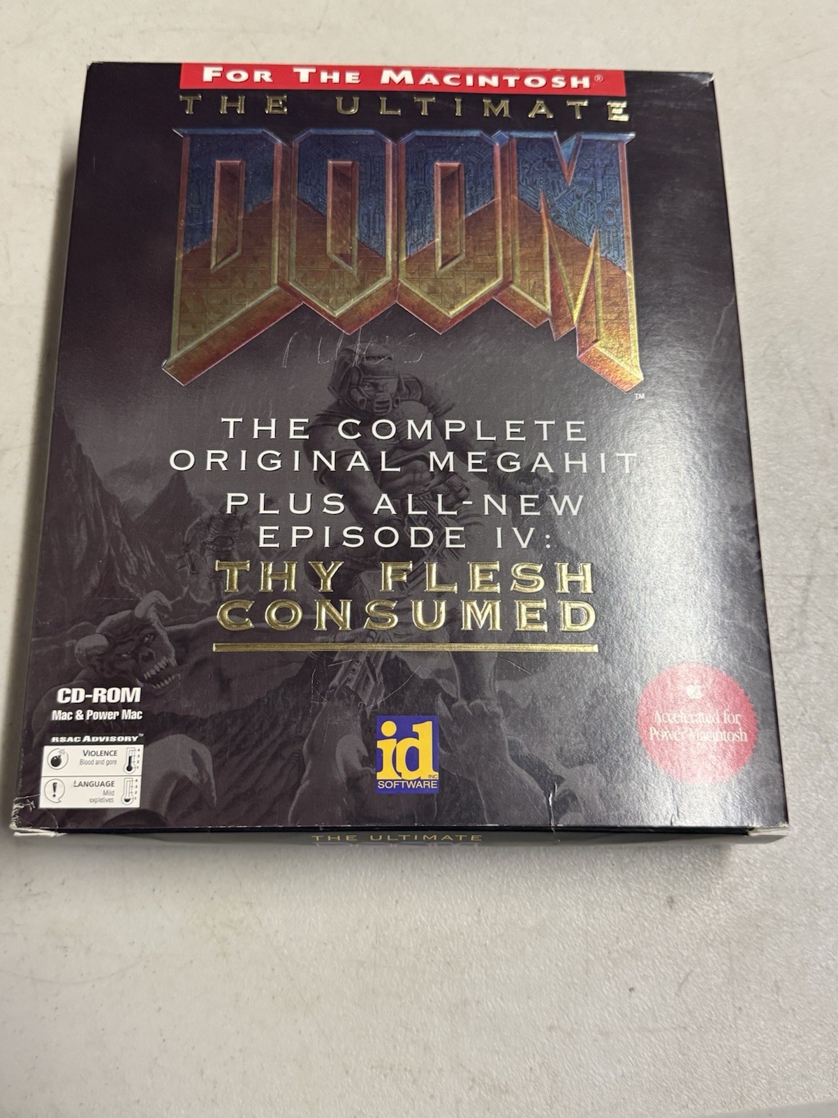 1995 The Ultimate Doom Big Box Macintosh Original Megahit w/ Manual & Poster