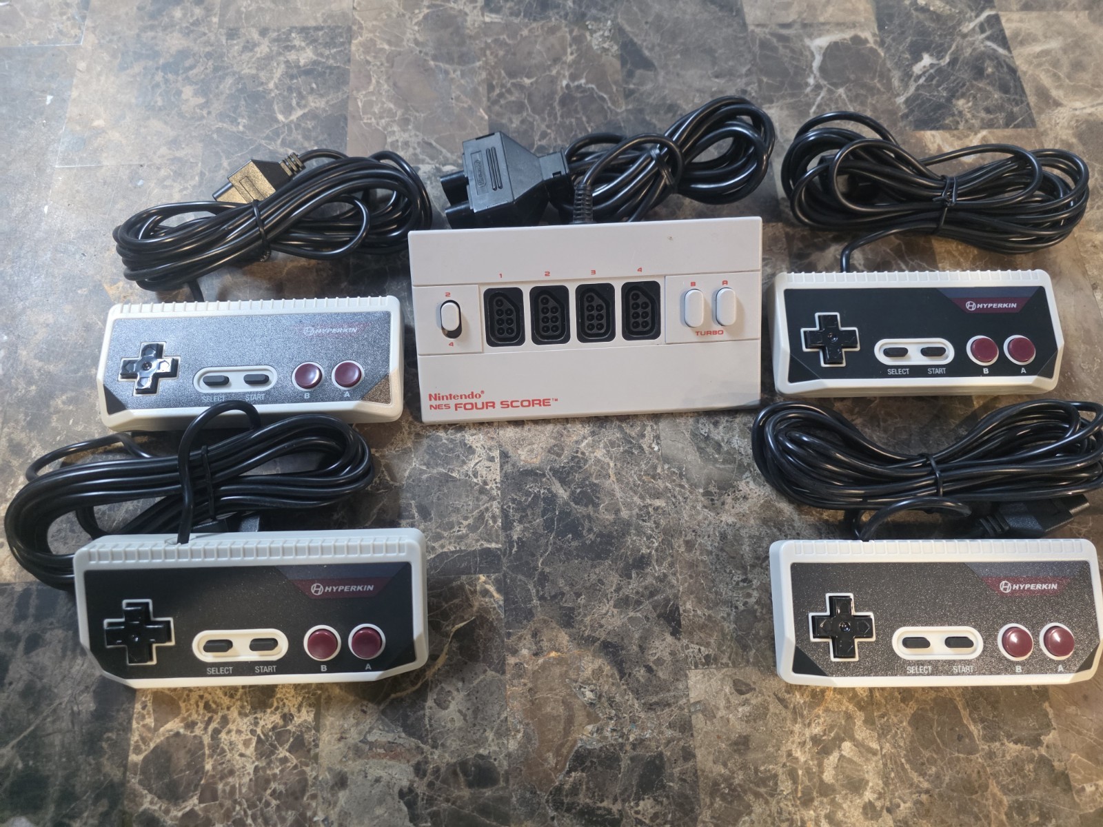 Nintendo NES Four Score Controller + 4 brand new Hyperkin cadet controllers