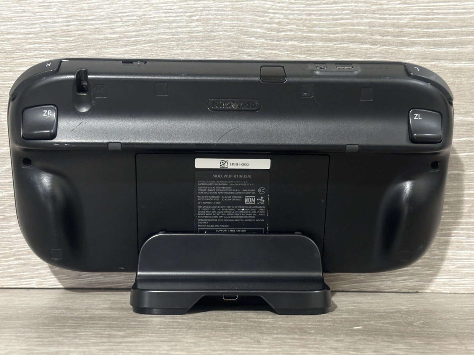 Nintendo Wii U WUP-010 US GamePad Black + Charging Cradle Dock ONLY – NO CHARGER