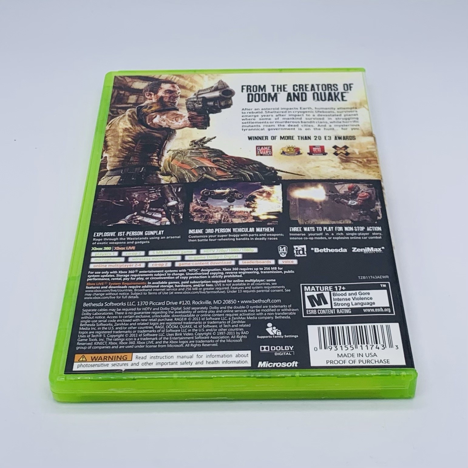 Rage Anarchy Ed Xbox 360, 2011 CIB w/ Slipcover 3-Disc Manual & 2 Inserts Tested
