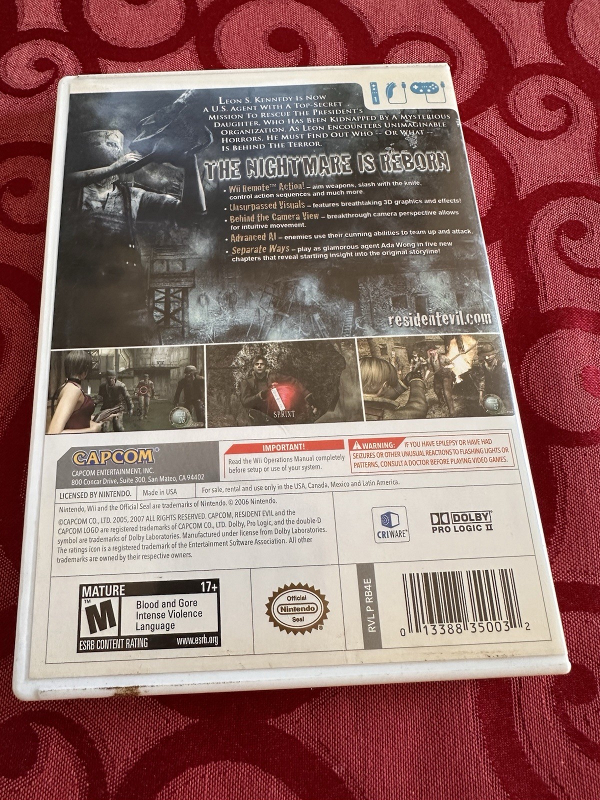 Resident Evil 4 Wii Edition (Nintendo Wii, 2007) complete