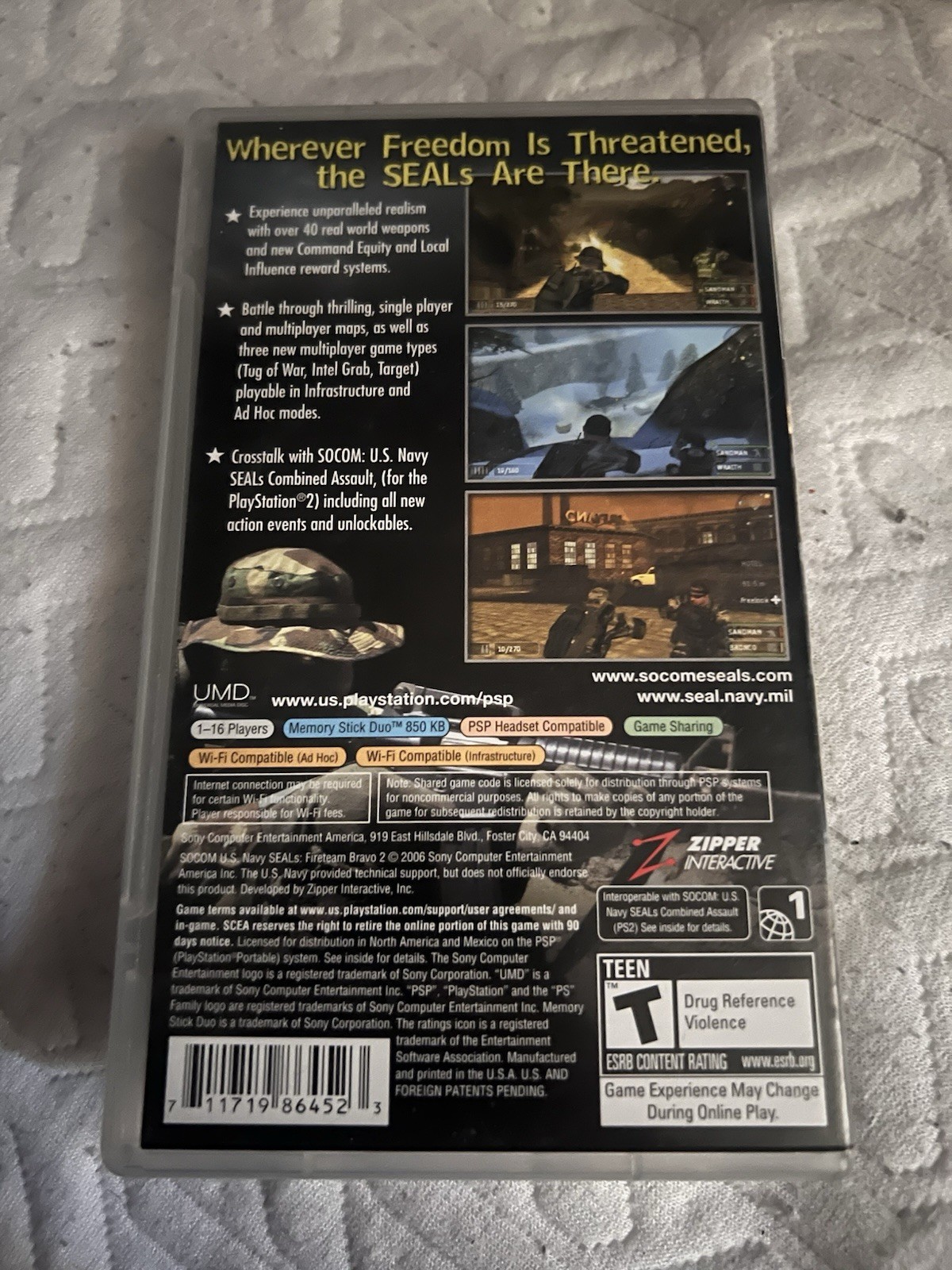 SOCOM: U.S. Navy SEALs — Fireteam Bravo 2 (Sony PSP, 2006) No Manual TESTED