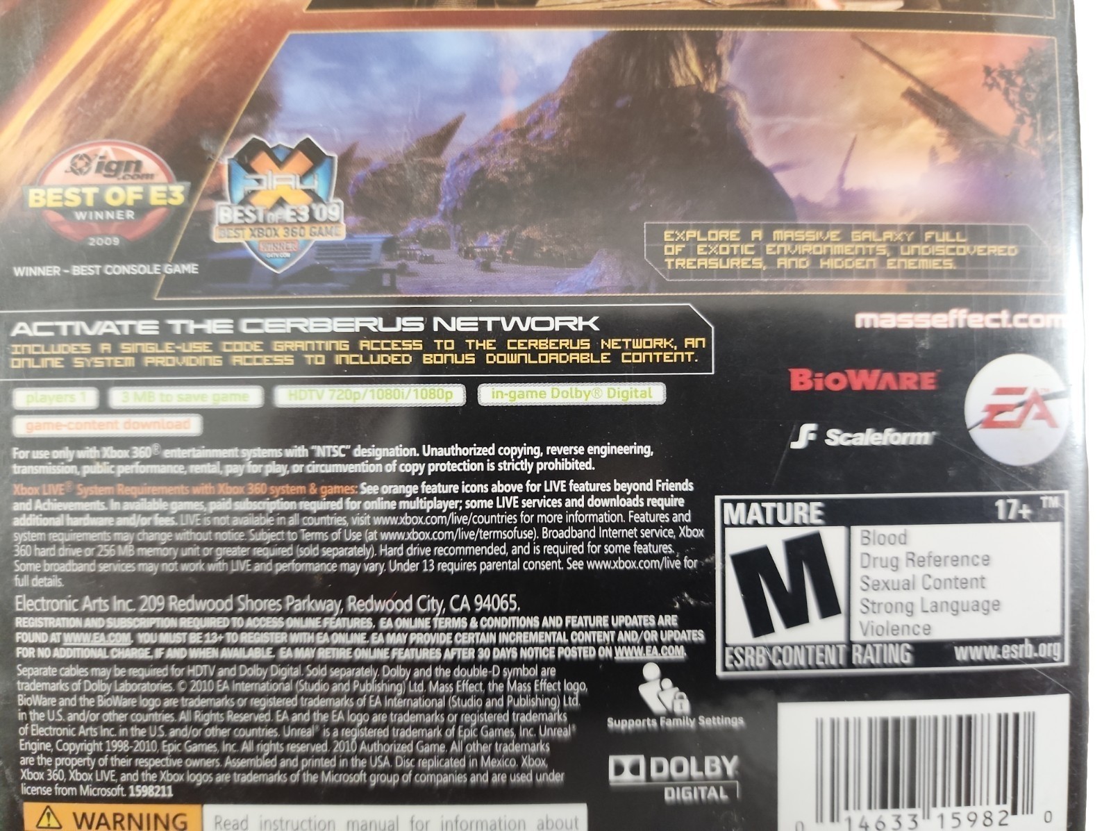 EA Mass Effect 2 (Xbox 360, 2010) Adventure Action Role Playing Video Game Set