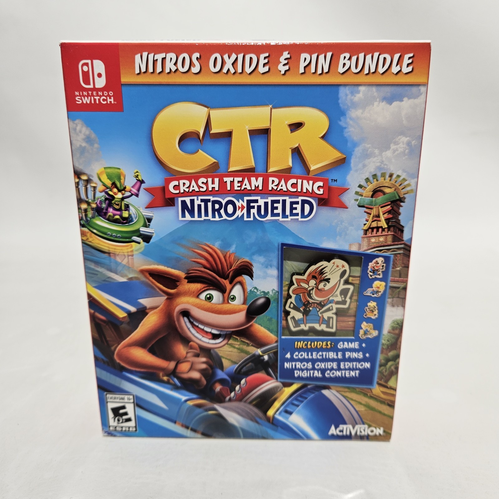 Crash Team Racing: Nitro Fueled (Nintendo Switch) Nitros Oxide & Pin Bundle NEW