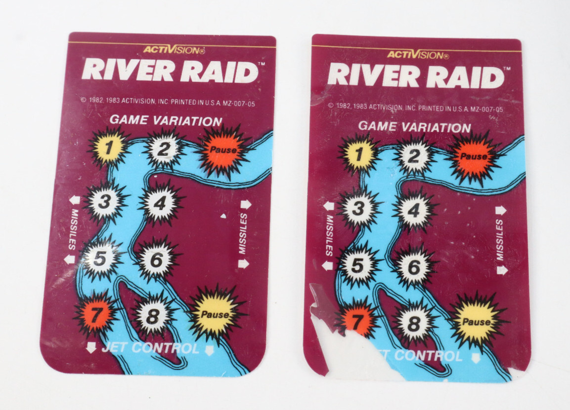 River Raid Intellivision Complete w/ Box Game & Overlays Tested