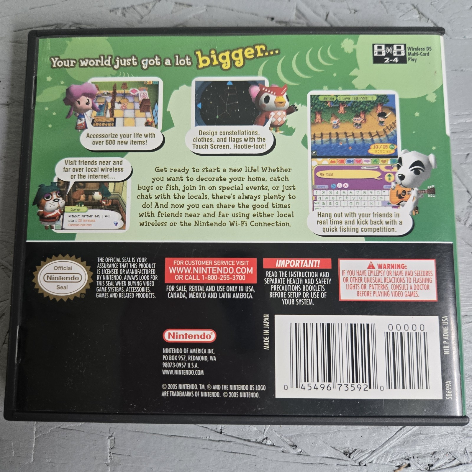 Animal Crossing Wild World DS Complete CIB Manual Untested Authentic Nintendo