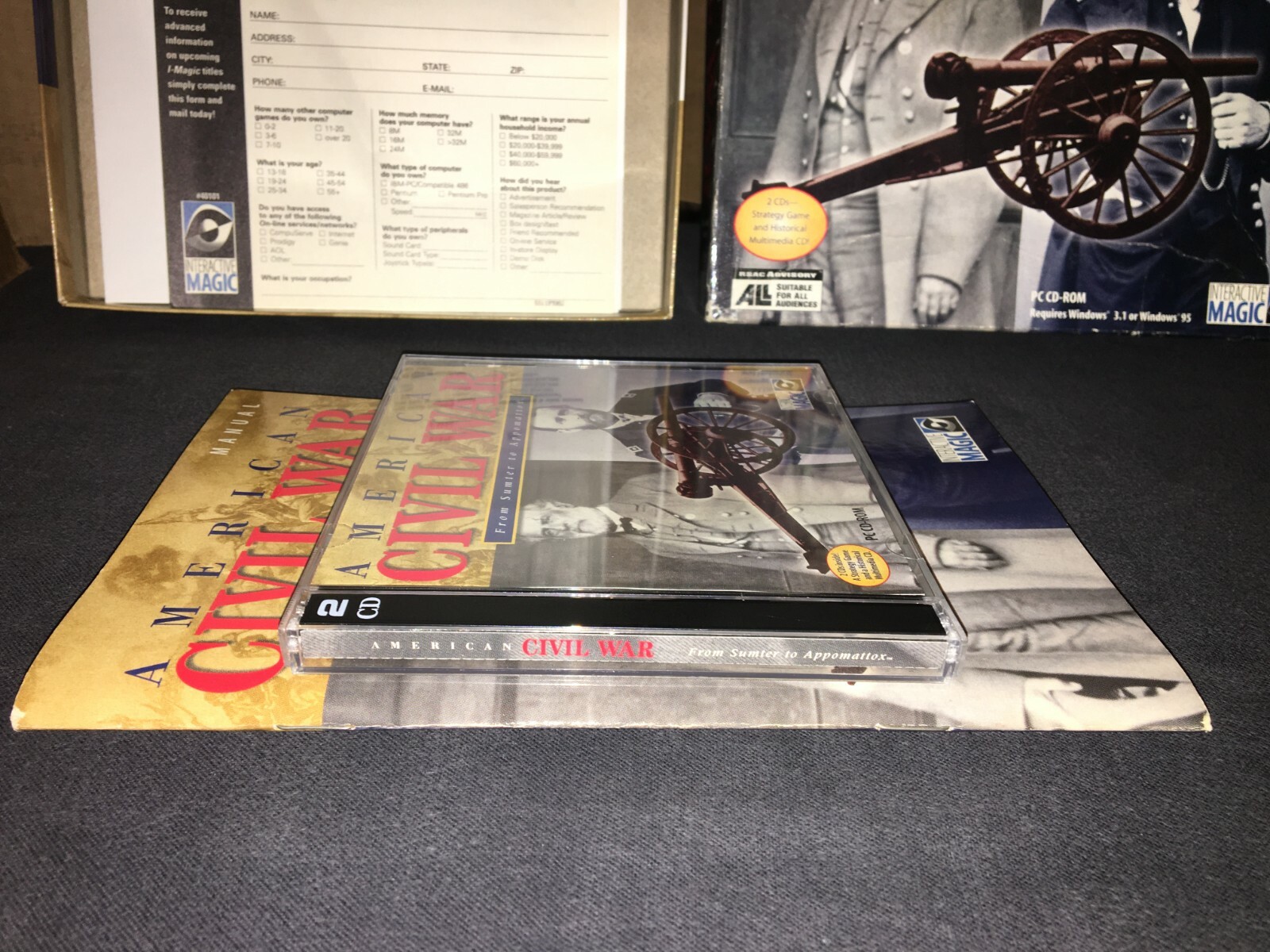 AMERICAN CIVIL WAR FROM SUMTER TO APPOMATTOX – PC CD-ROM Game Windows 3.1 / 95
