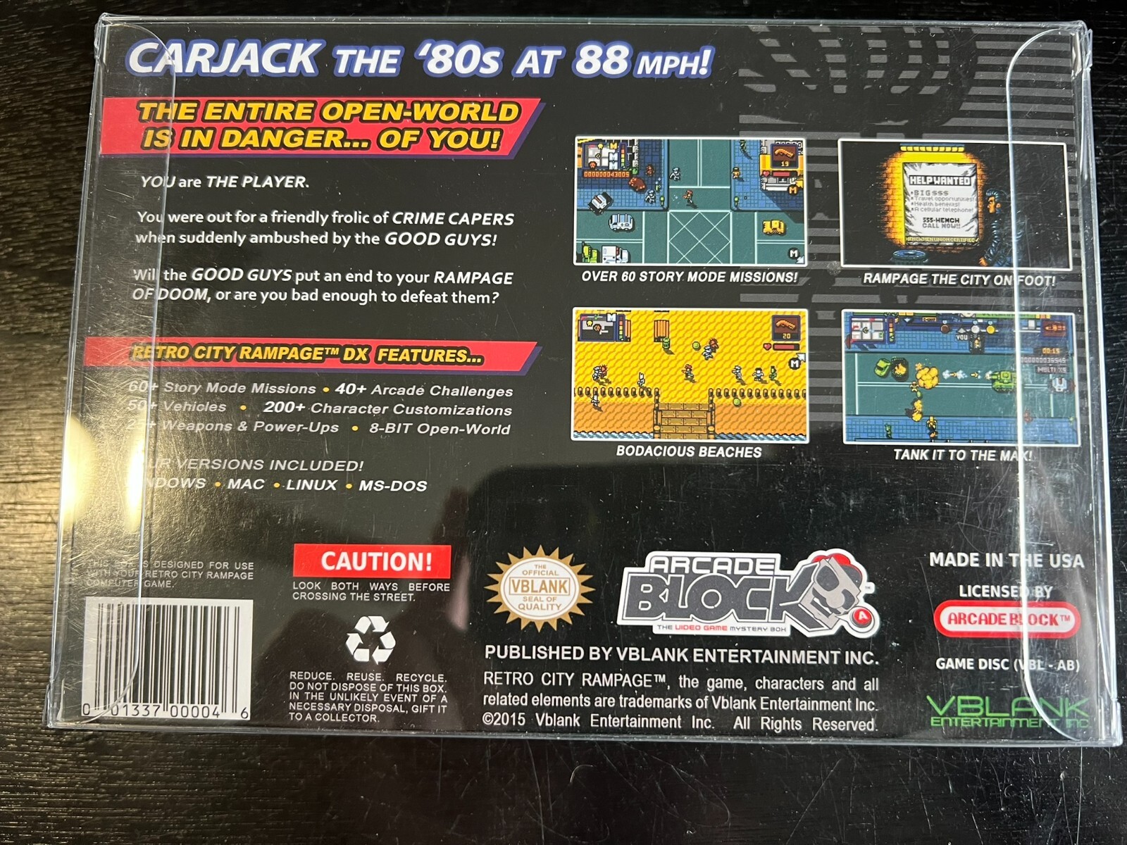 RETRO CITY RAMPAGE DX PC opened box sealed Disc (retro Collection) 2015