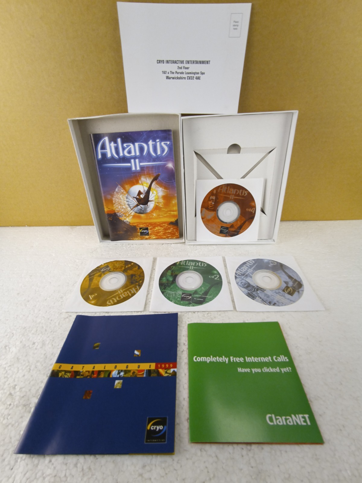 Atlantis II PC Big Box Complete Cryo Interactive 1999 Adventure Game 4 CD-ROM