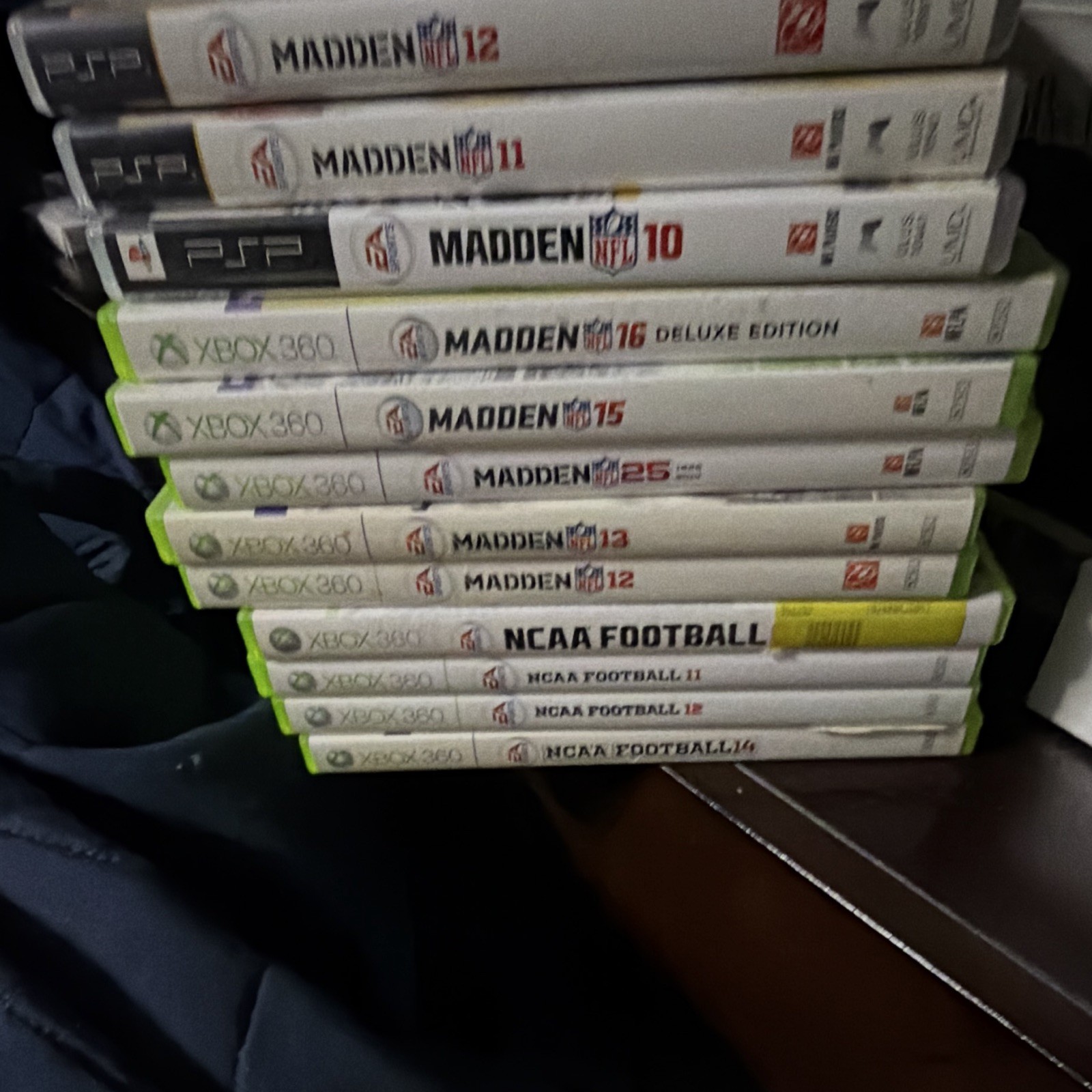 EA Sports Madden NFL & NCAA Football Mixed Lot Games + Cases PSP Xbox 360