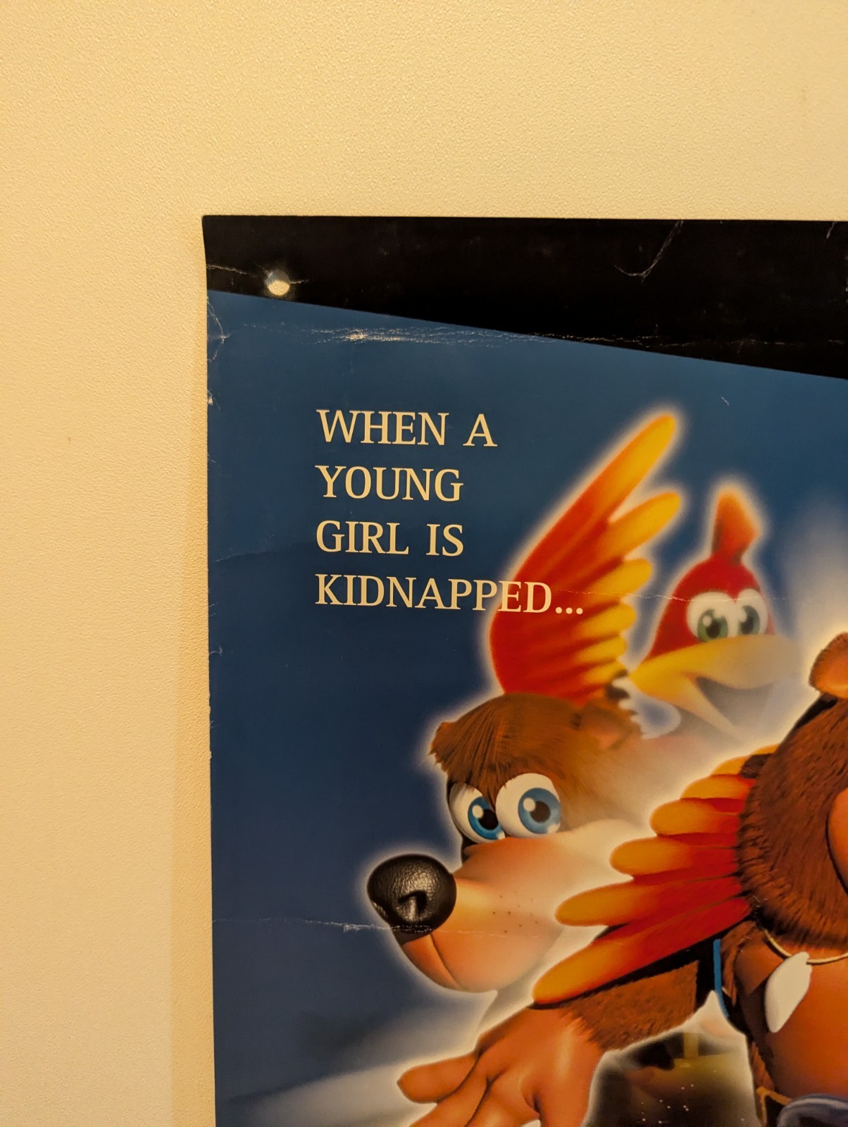 N64 Banjo Kazooie Promo Poster Nintendo 64 Store Display Promo Sign Rare