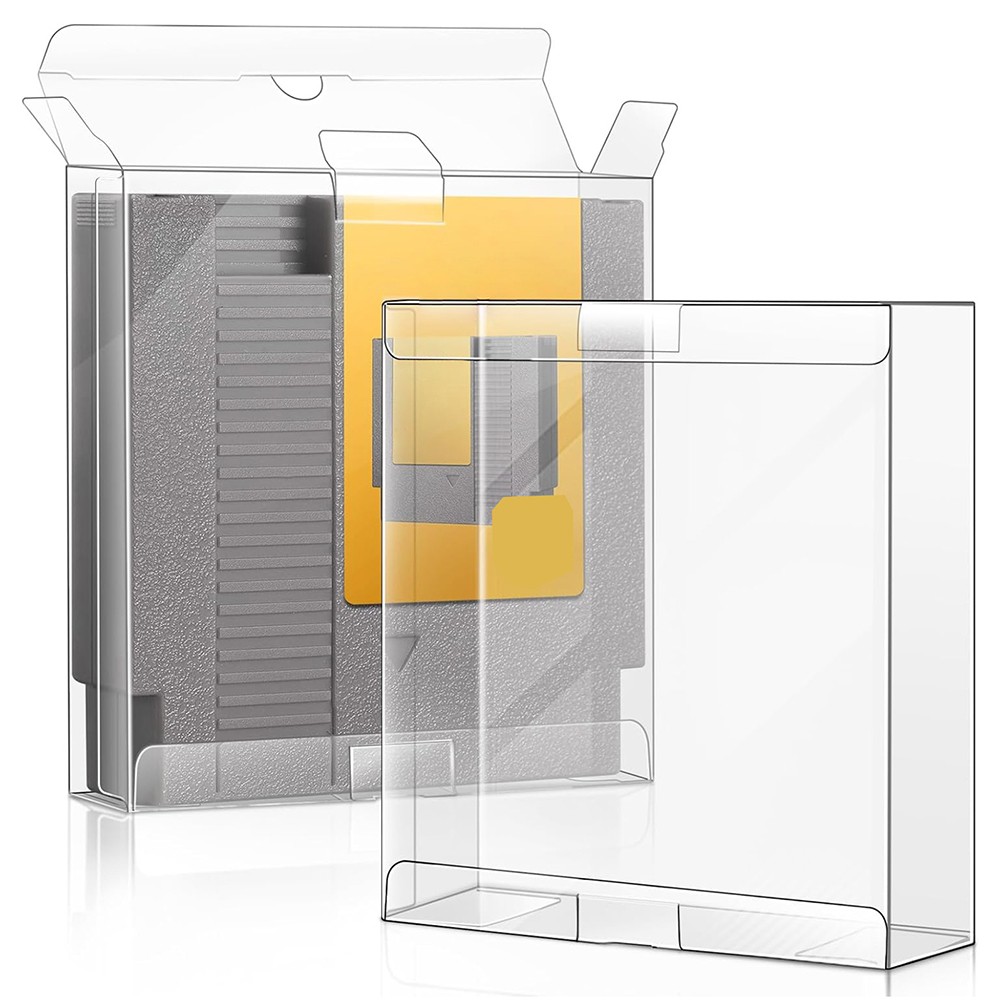 Display Case for Nintendo Game Cartridges NES Clear Plastic Protectors Storage