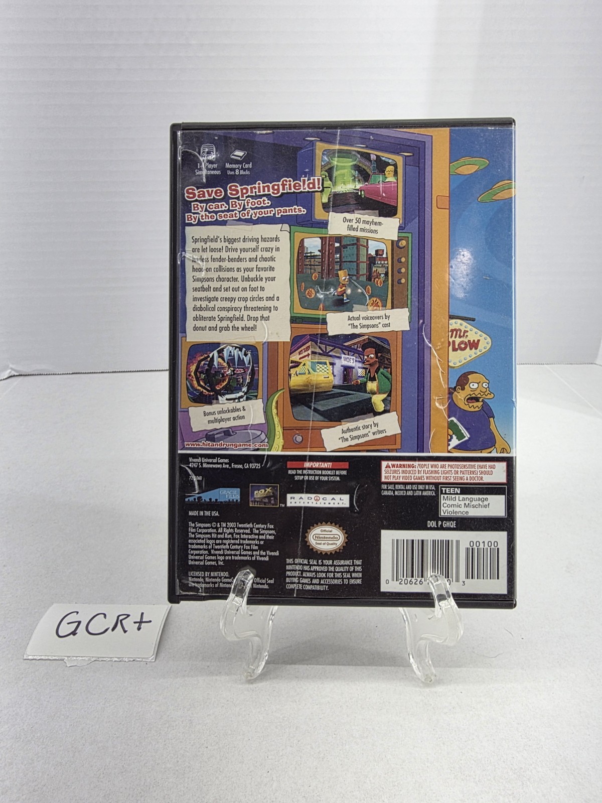 The Simpsons: Hit & Run Nintendo GameCube 2003 ONLY THE CASE! Black Label