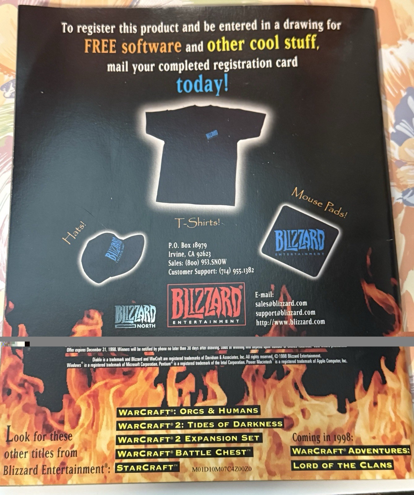 DIABLO BIG BOX Game Instruction Booklet Insert Blizzard Entertainment COMPLETE !