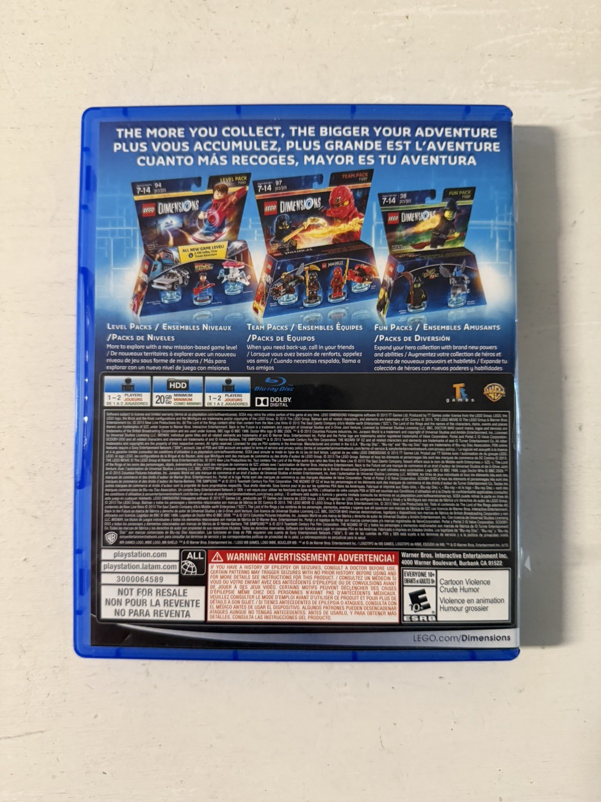 Lego Dimensions PS4 Good Condition Disc Cib
