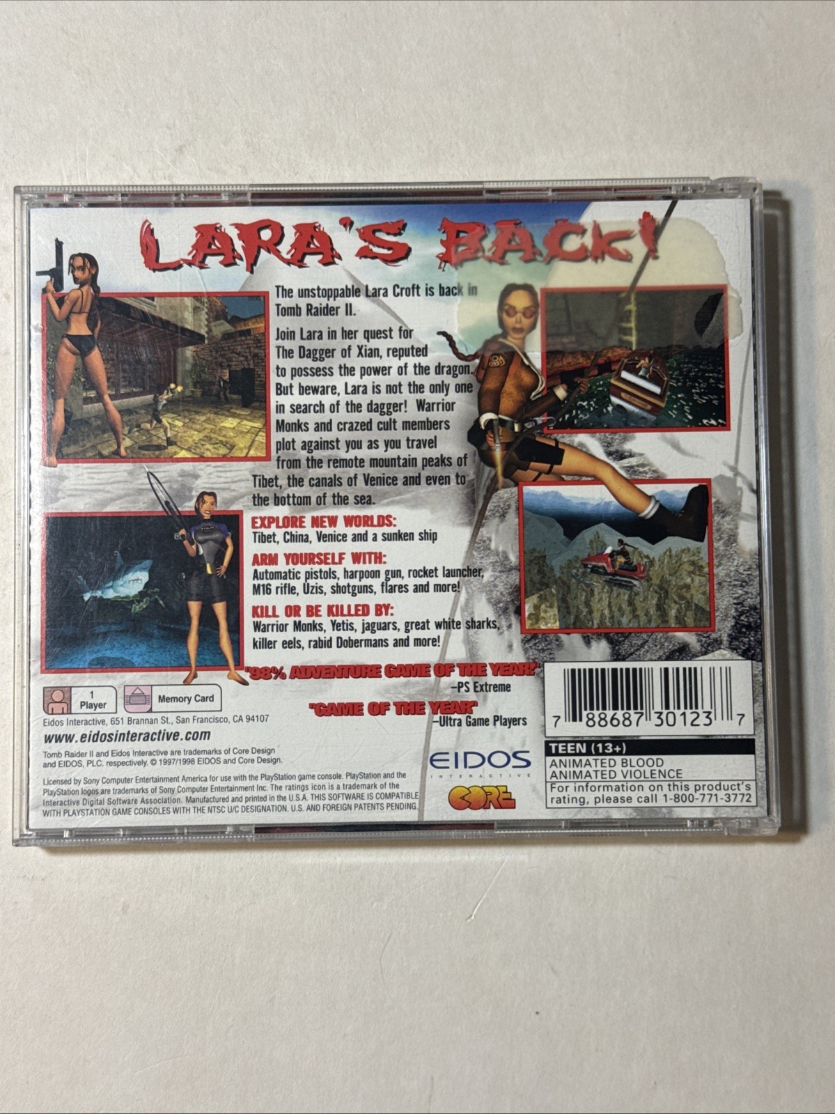 Tomb Raider II Starring Lara Croft (Sony PlayStation 1, 1997)