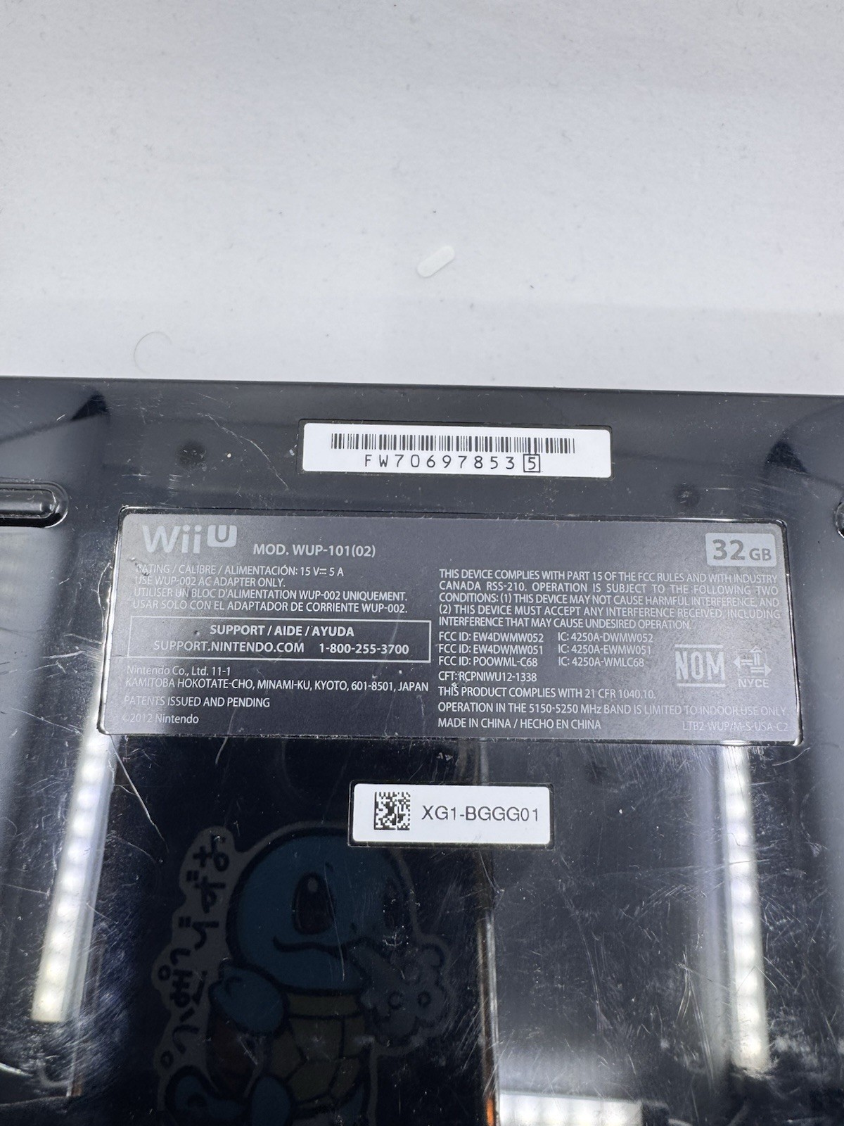 Nintendo Wii U Launch Edition 32GB Black System [w/ All Cables & Mario Kart 8]