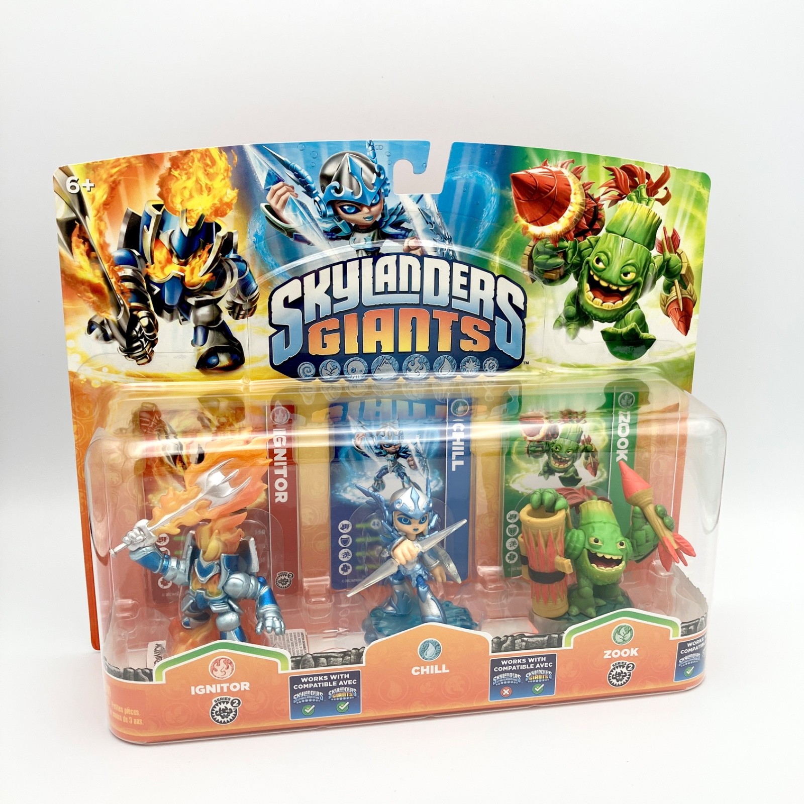 Skylanders Giants Ignitor Chill Zook 3 Pack Figures NIB Activision NEW SEALED