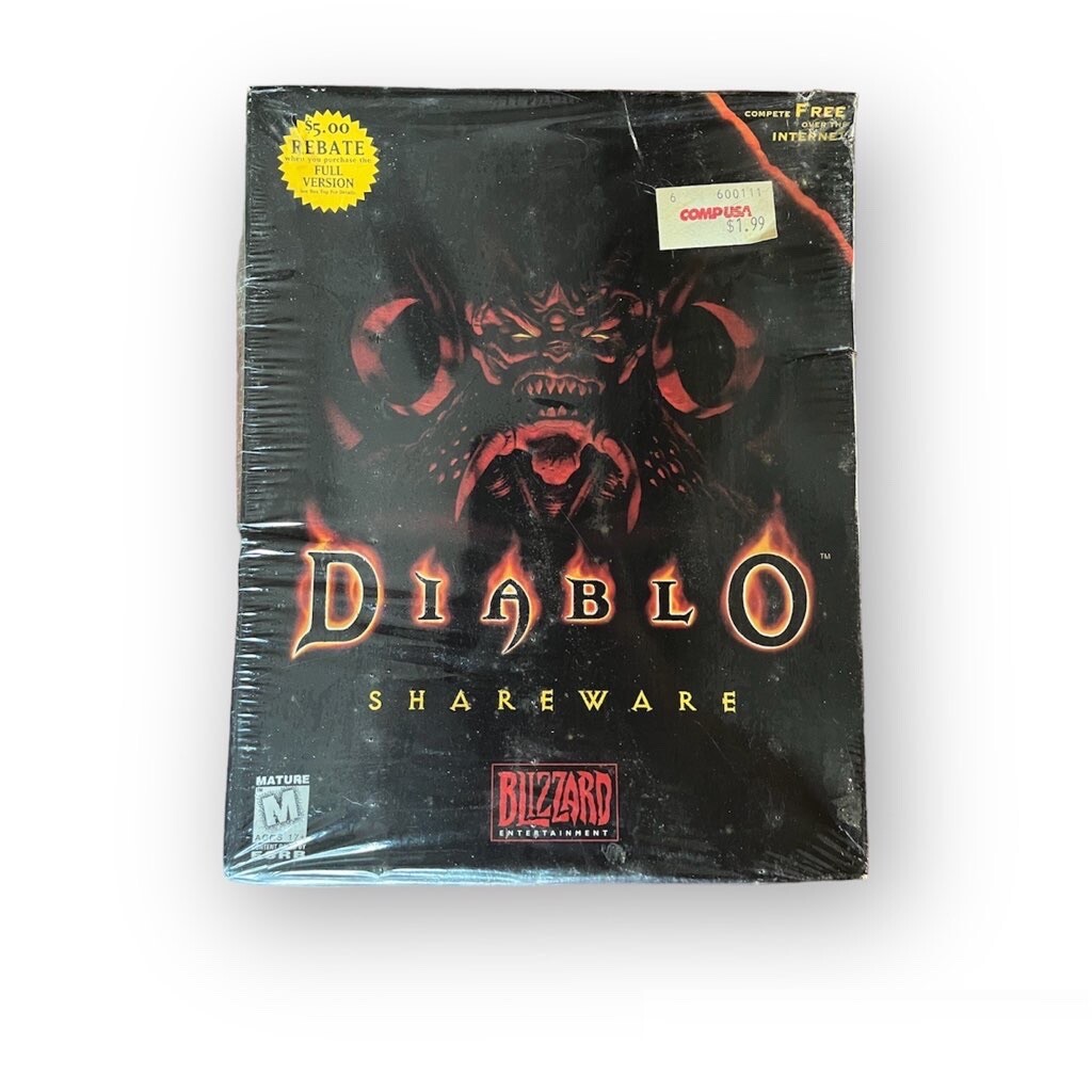 Diablo Shareware Windows 95 Sealed in Box – See Description for Damage Notes