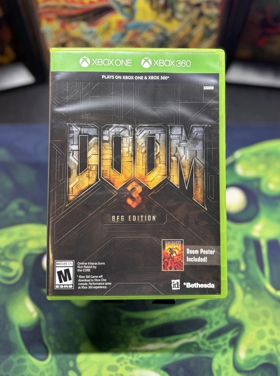 Doom 3 BFG Edition Microsoft Xbox 360 & Xbox One w Poster MINT DISC Tested!