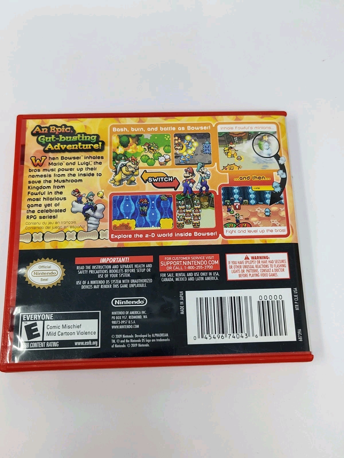 Mario & Luigi: Bowser’s Inside Story (Nintendo DS, 2009) CIB Authentic – Tested
