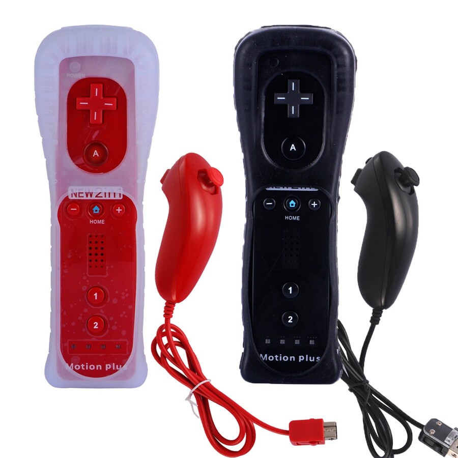 Built in Motion Plus Wii Remote & Nunchuck Controller Sets For Wii Wi U Console
