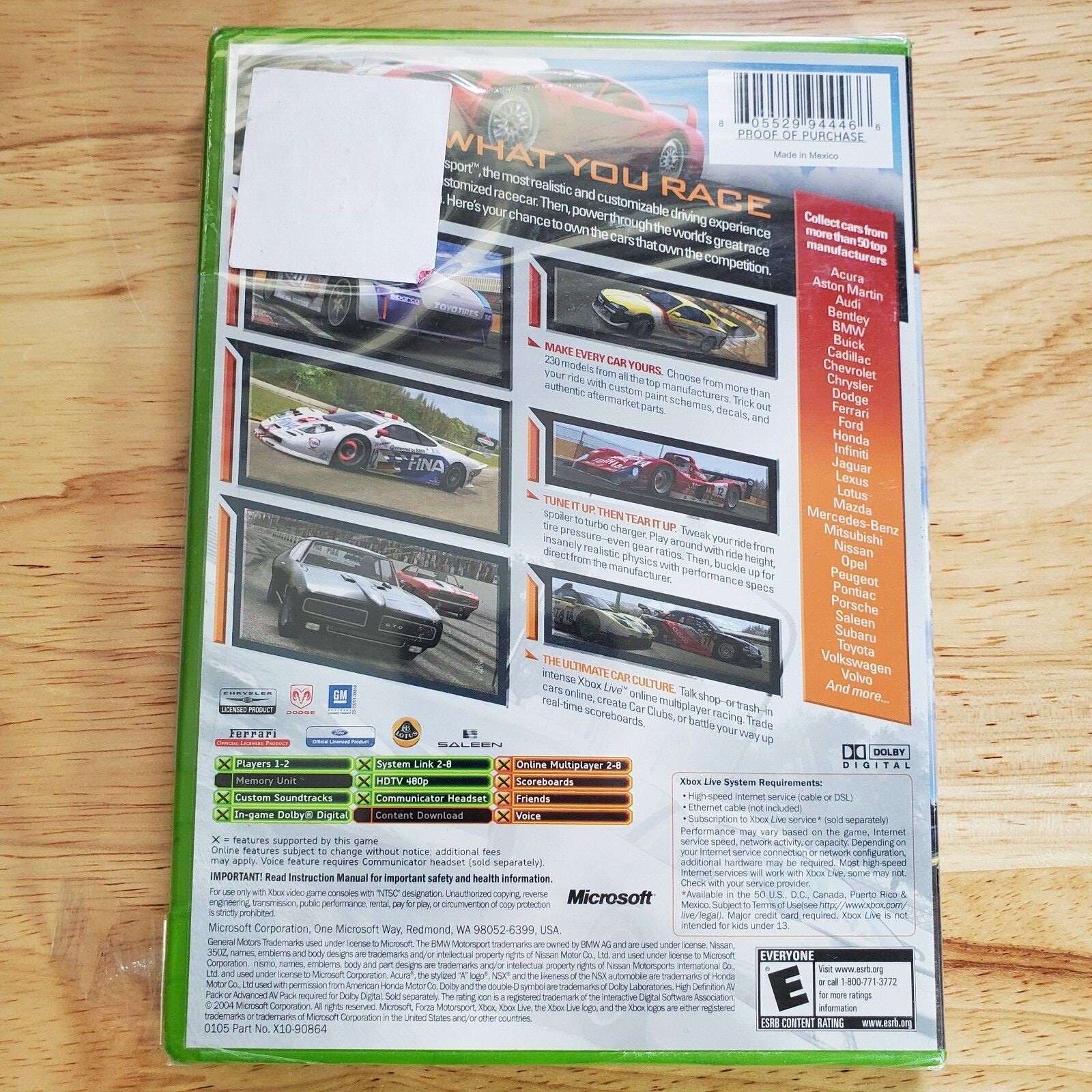 Forza Motorsport (Microsoft Xbox, 2005) BRAND NEW. See Condition notes