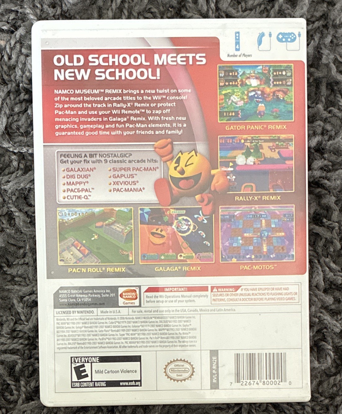Bandai Namco Namco Museum Remix Nintendo Wii Multiplayer w/ Manual
