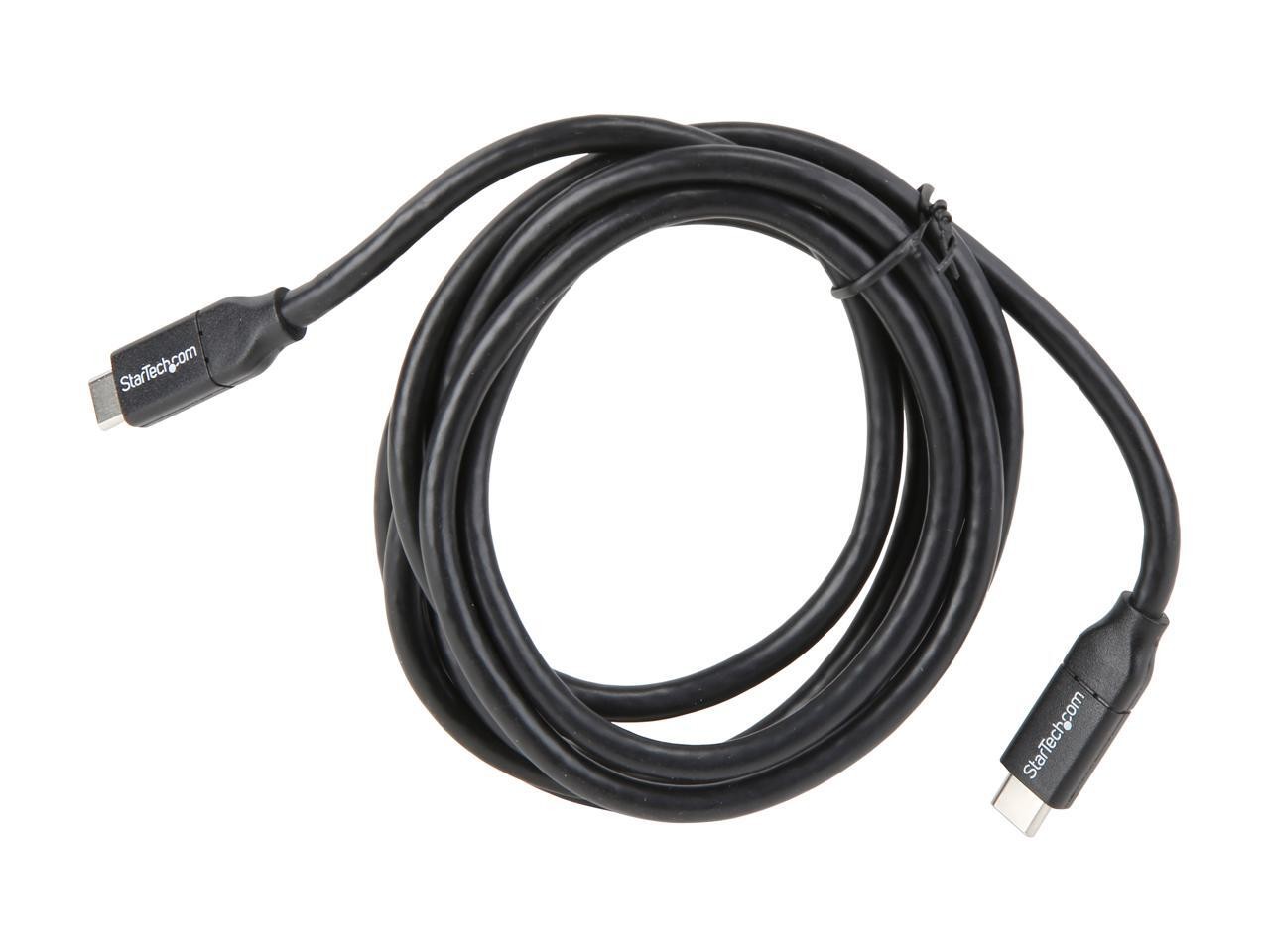StarTech.com USB2C5C2M USB C to USB C Cable – 6 ft / 2m – w/ 5A Power Delivery –